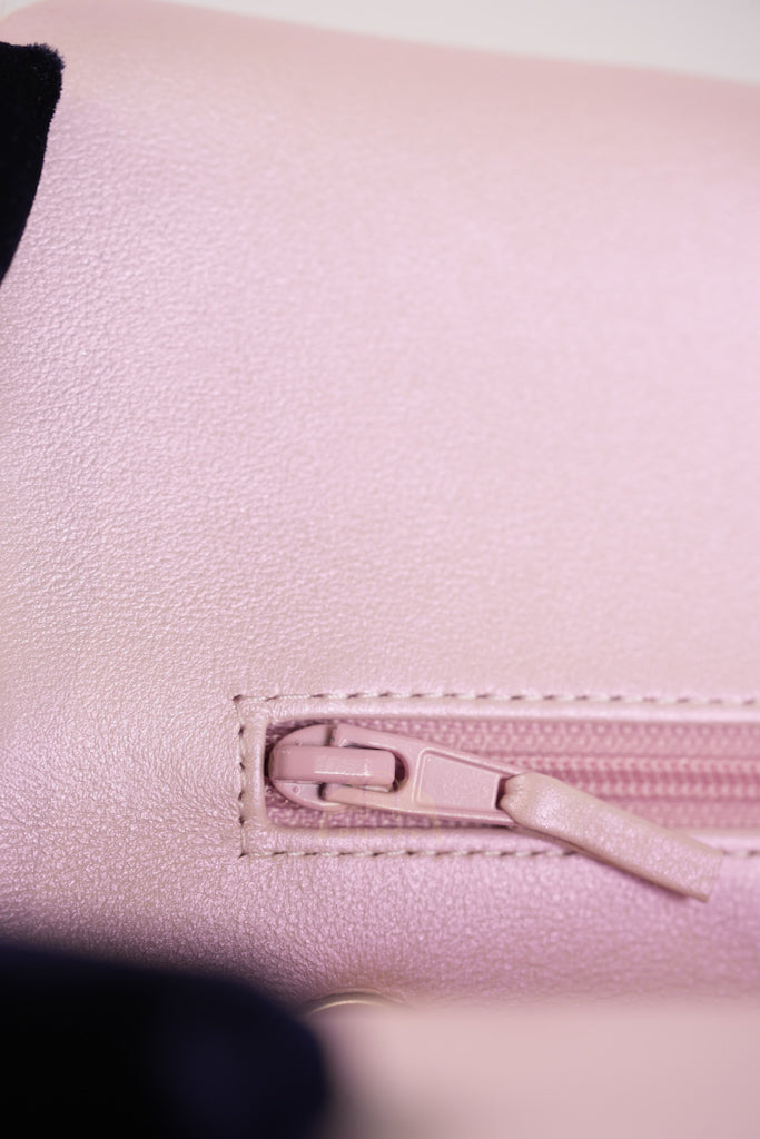 21S Classic Medium Double Flap in Rose Clair Iridescent Lambskin Leather and Light Gold Hardware Series 31 | Purse Maison Luxury Bags Shop