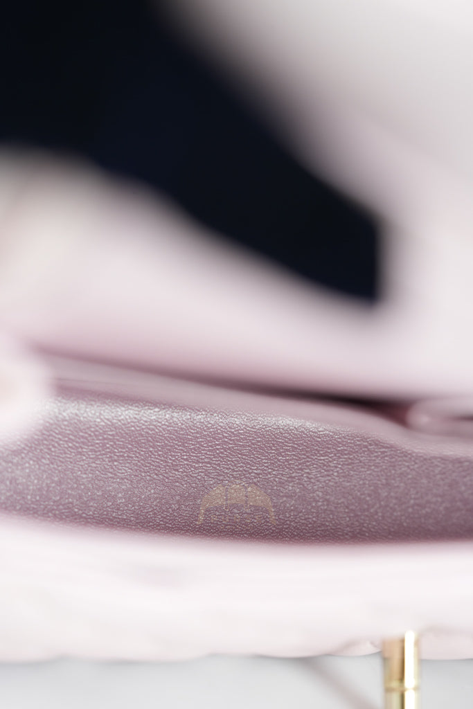 21S Classic Medium Double Flap in Rose Clair Iridescent Lambskin Leather and Light Gold Hardware Series 31 | Purse Maison Luxury Bags Shop