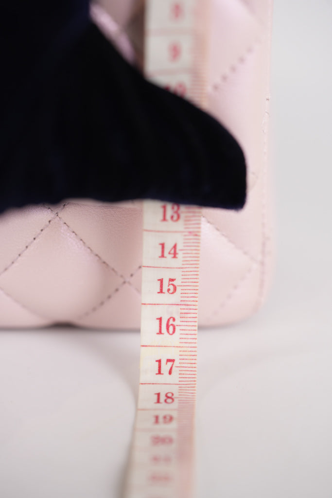 21S Classic Medium Double Flap in Rose Clair Iridescent Lambskin Leather and Light Gold Hardware Series 31 | Purse Maison Luxury Bags Shop