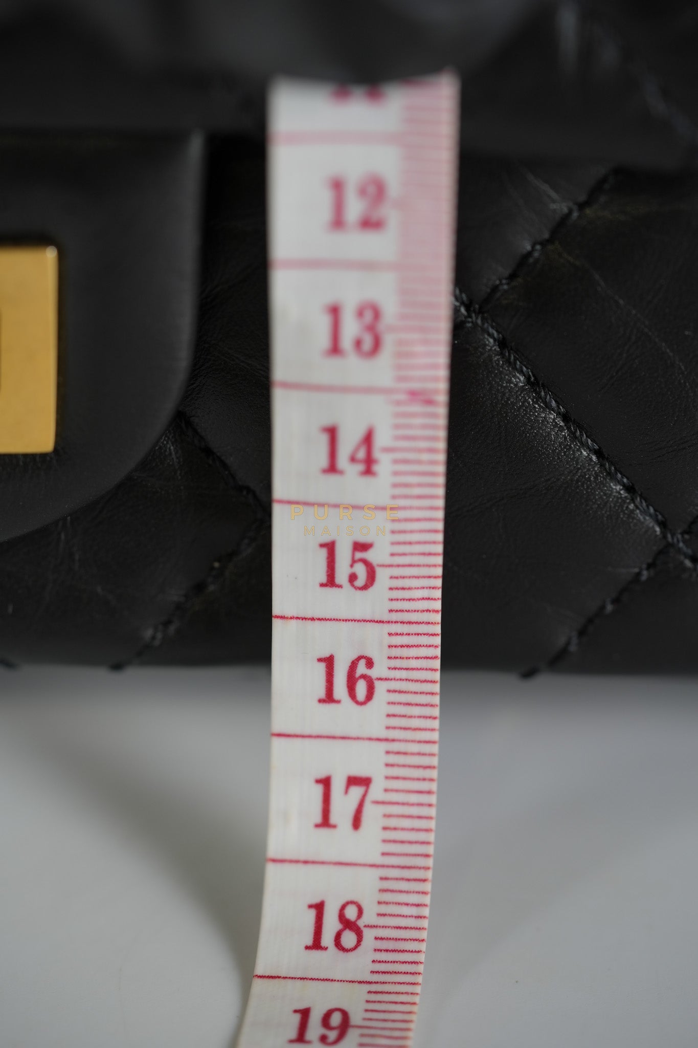 Reissue 2.55 Size 225 Small Black in Calfskin Distressed Leather (Microchip)