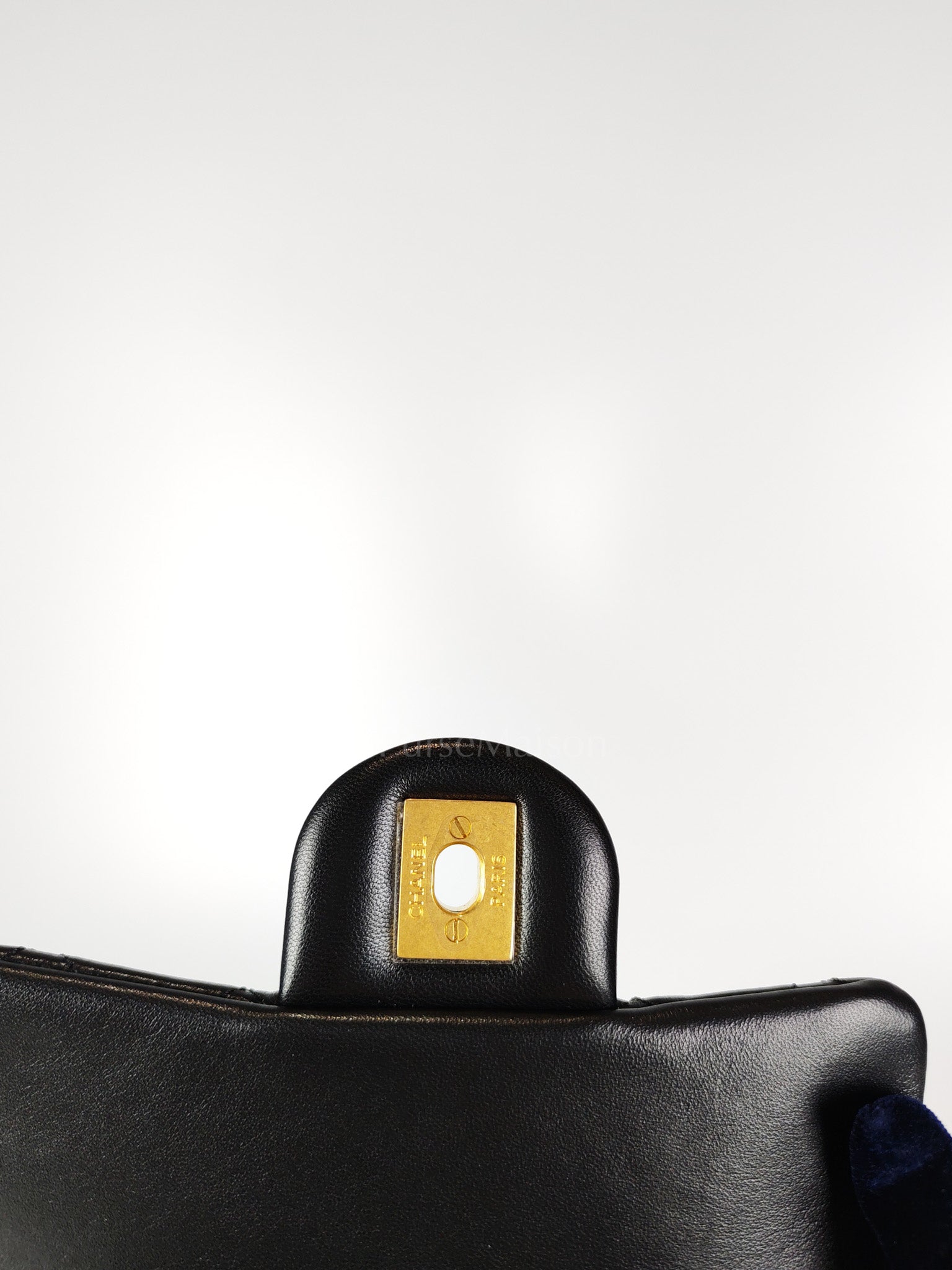 22S Mini Square Pearl Crush in Black Lambskin Leather and Aged Gold Harwadre (Microchip) | Purse Maison Luxury Bags Shop