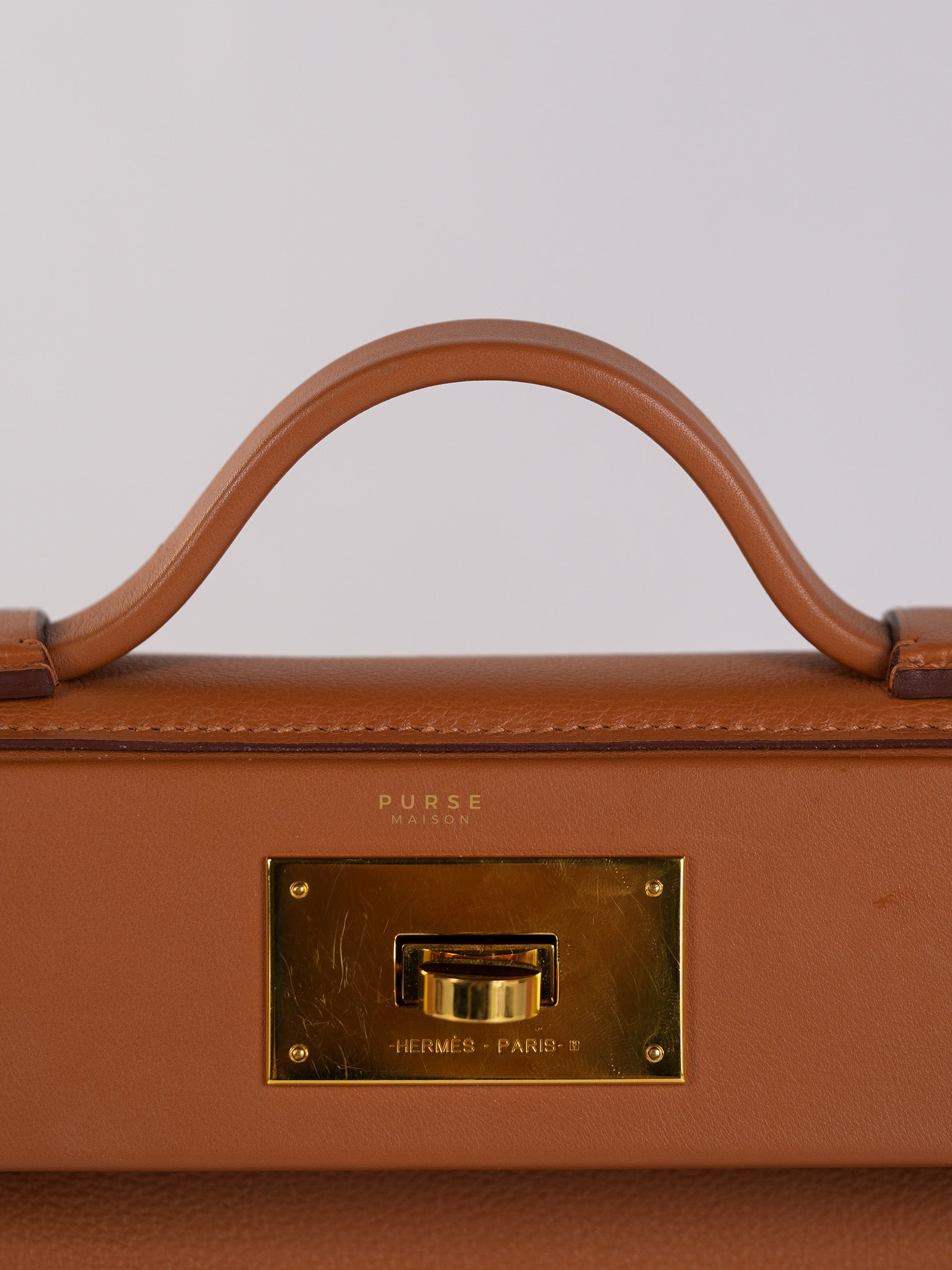 24/24 21 Gold Evercolor Leather in Gold Hardware Stamp U (2022) | Purse Maison Luxury Bags Shop