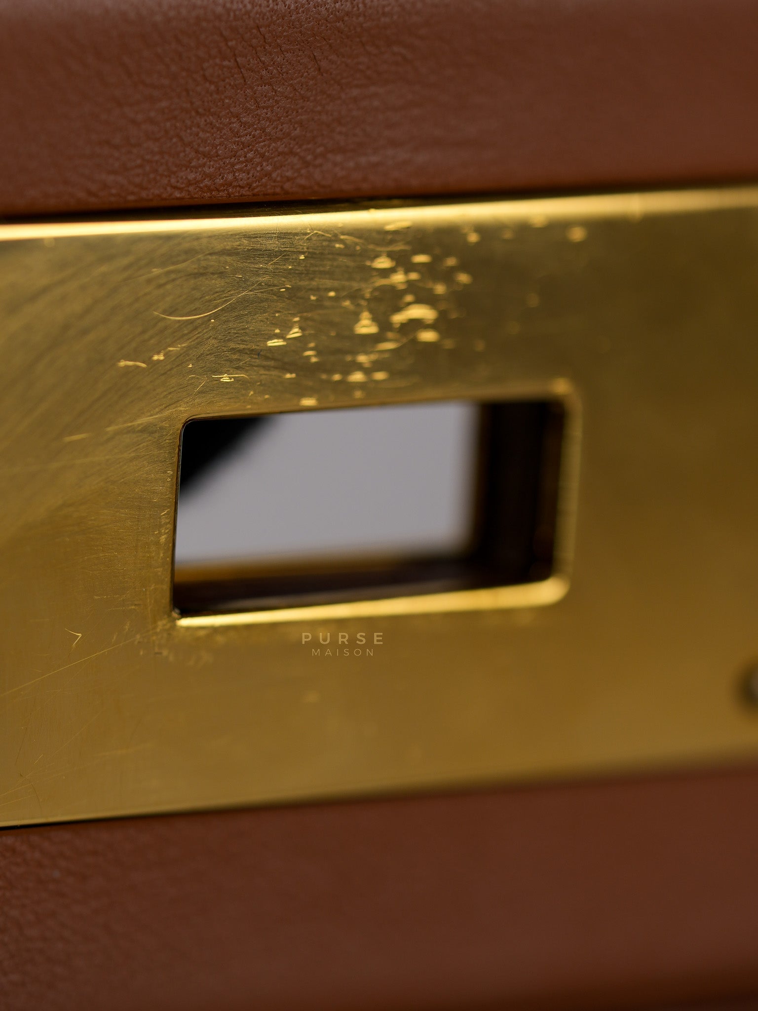 24/24 21 Gold Evercolor Leather in Gold Hardware Stamp U (2022) | Purse Maison Luxury Bags Shop