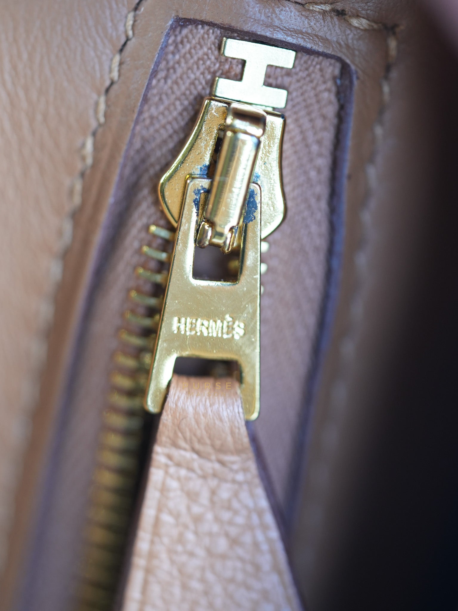 24/24 21 Gold Evercolor Leather in Gold Hardware Stamp U (2022) | Purse Maison Luxury Bags Shop