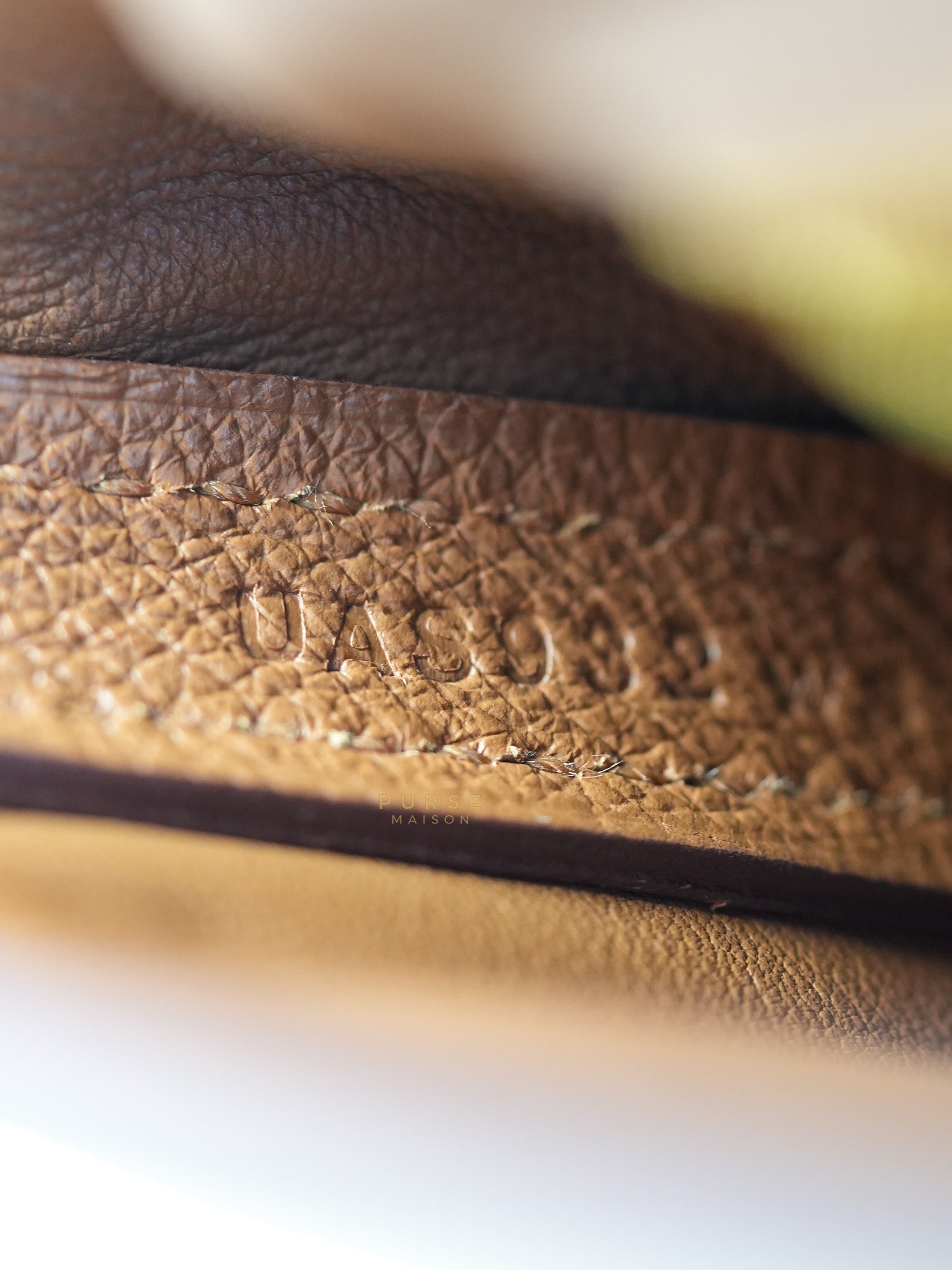24/24 21 Gold Evercolor Leather in Gold Hardware Stamp U (2022) | Purse Maison Luxury Bags Shop