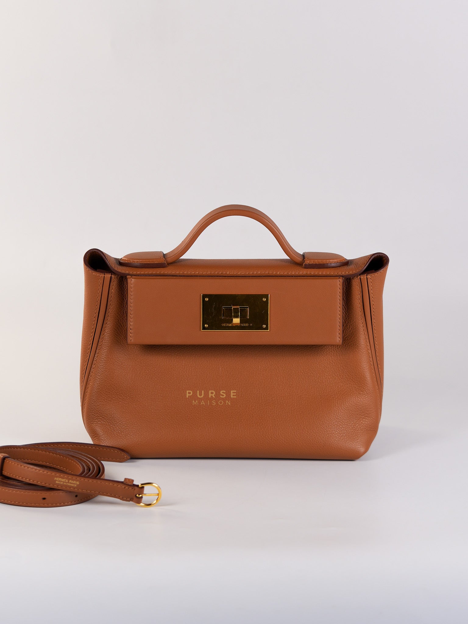 24/24 21 Gold Evercolor Leather in Gold Hardware Stamp U (2022) | Purse Maison Luxury Bags Shop