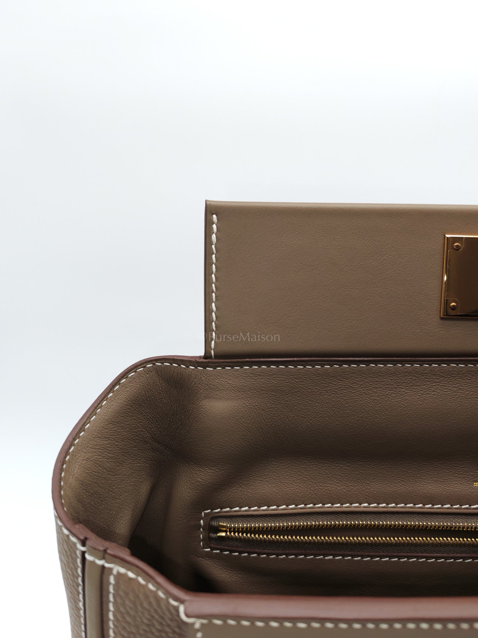 24/24 29 in Etoupe Togo and Swift Leather Gold hardware Stamp B(2023) | Purse Maison Luxury Bags Shop