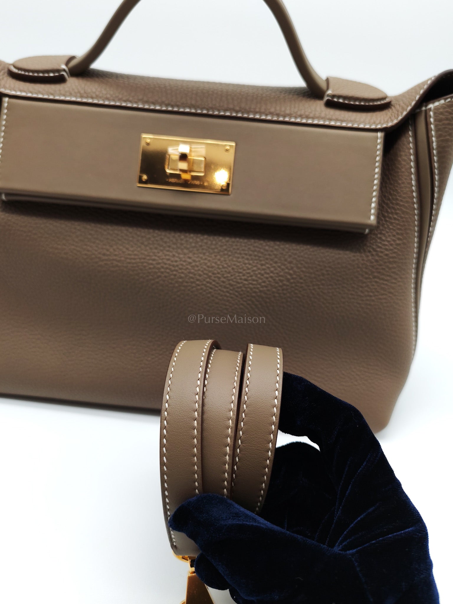 24/24 29 in Etoupe Togo and Swift Leather Gold hardware Stamp B(2023) | Purse Maison Luxury Bags Shop