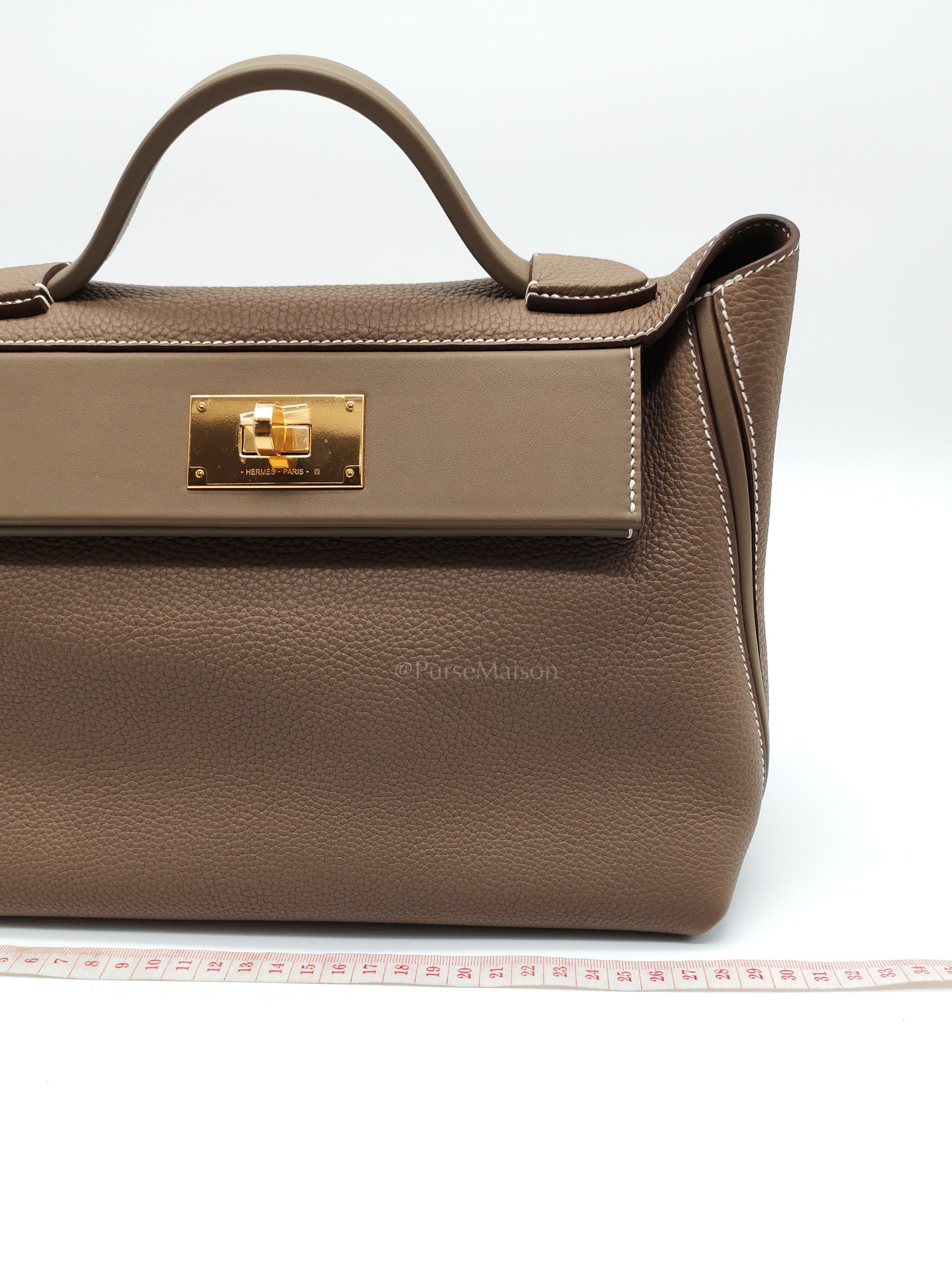 24/24 29 in Etoupe Togo and Swift Leather Gold hardware Stamp B(2023) | Purse Maison Luxury Bags Shop