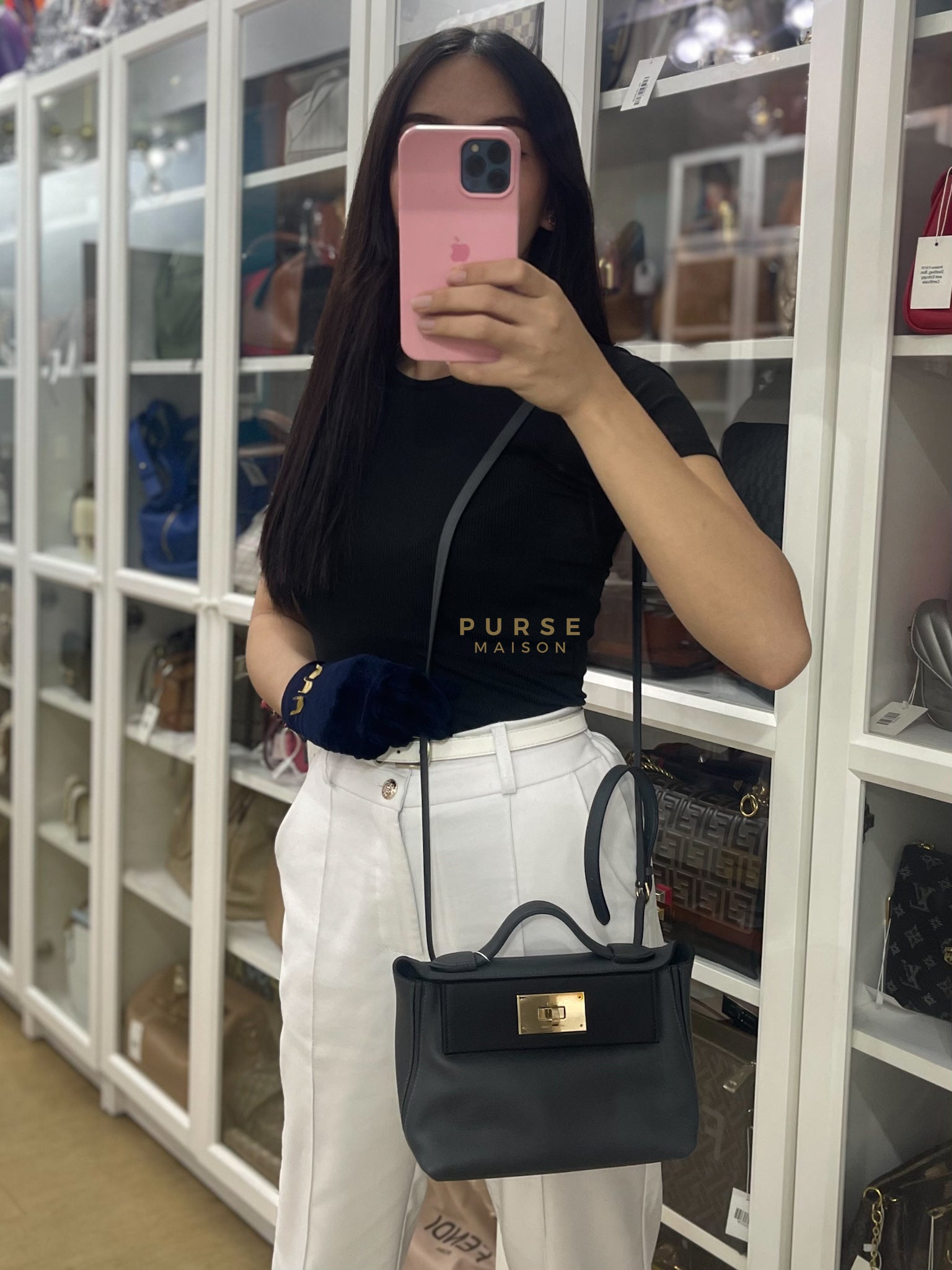 24/24 Ardoise Bi-color 21 Evercolor/Swift Double Leather and Gold Hardware Stamp K (2025) | Purse Maison Luxury Bags Shop