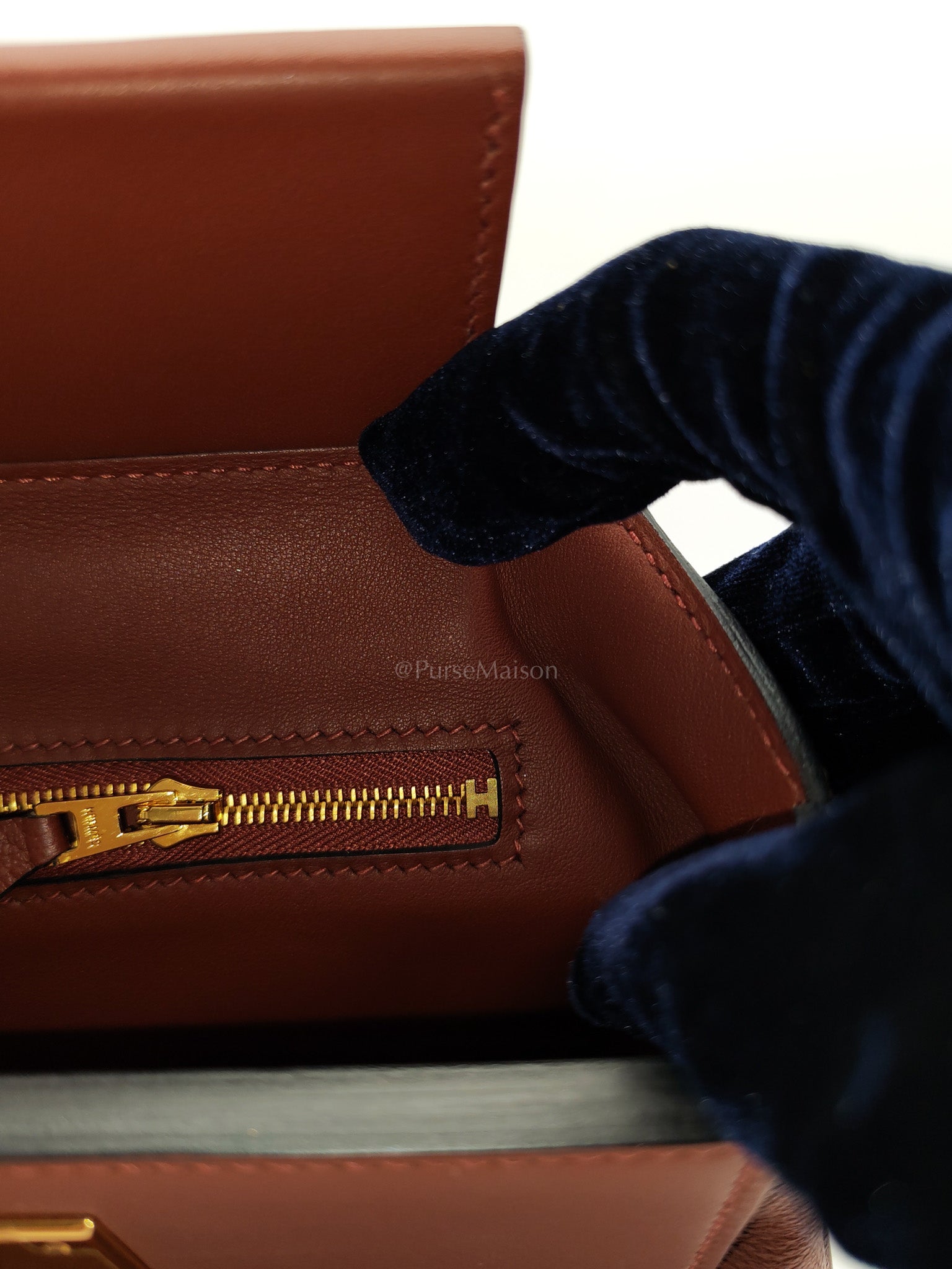 24/24 Mini in Rouge H Evercolor Leather and Gold Hardware Stamp W (2024) | Purse Maison Luxury Bags Shop