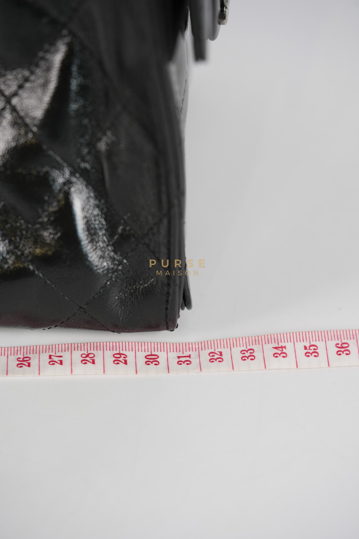 25 Medium in Black Glazed Calfskin Leather Mixed Hardware (Microchip) | Purse Maison Luxury Bags Shop