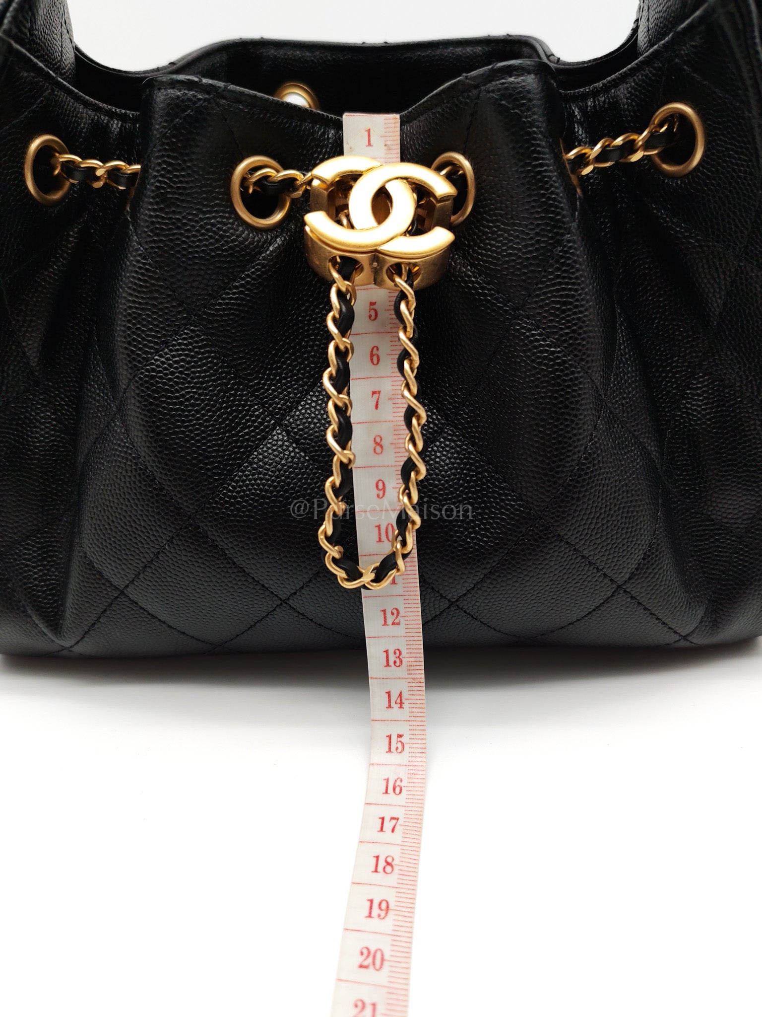 25 Mini Black Caviar Leather in Aged Gold Hardware Microchip(UL****32) | Purse Maison Luxury Bags Shop