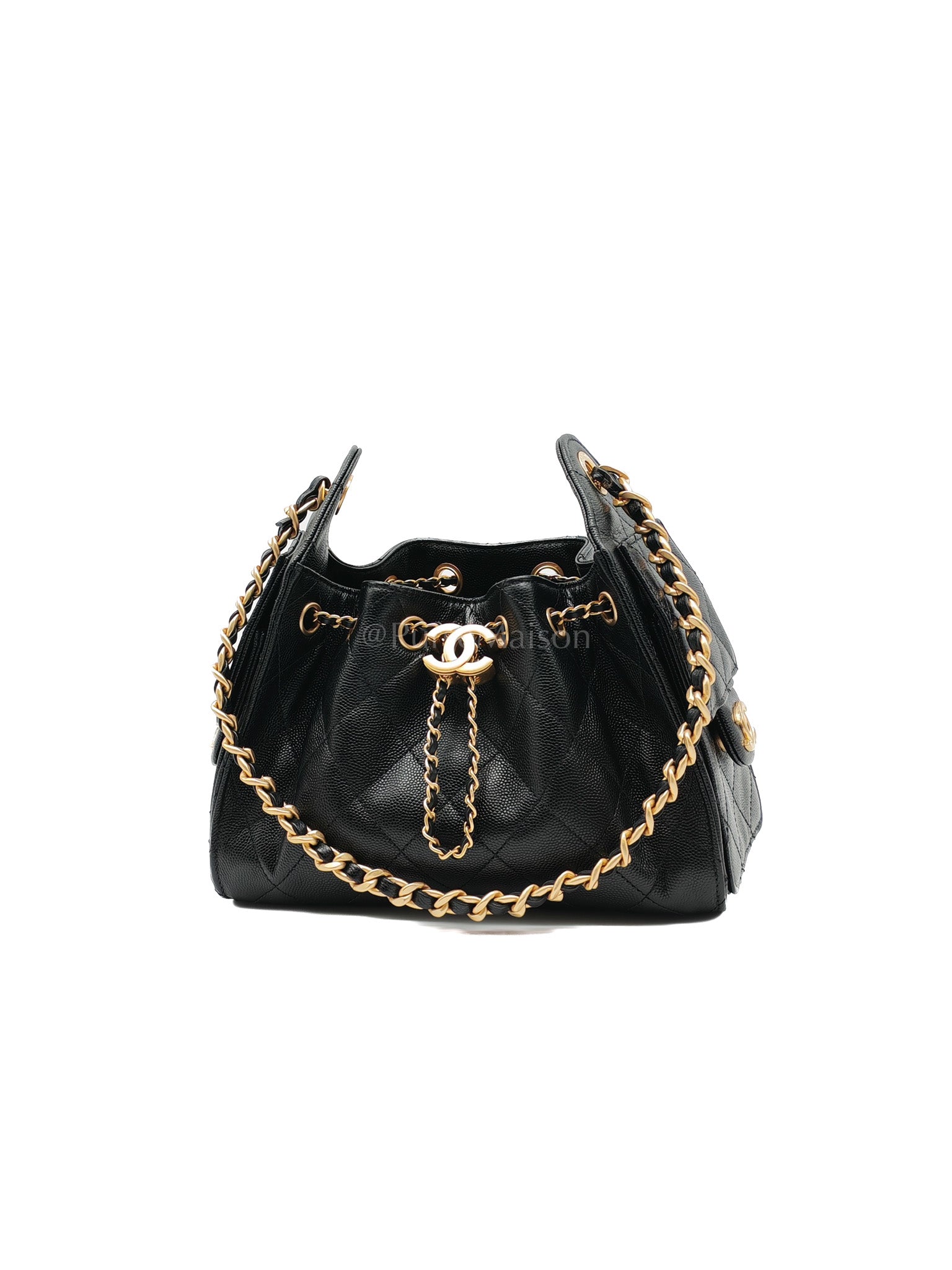 25 Mini Black Caviar Leather in Aged Gold Hardware Microchip(UL****32) | Purse Maison Luxury Bags Shop