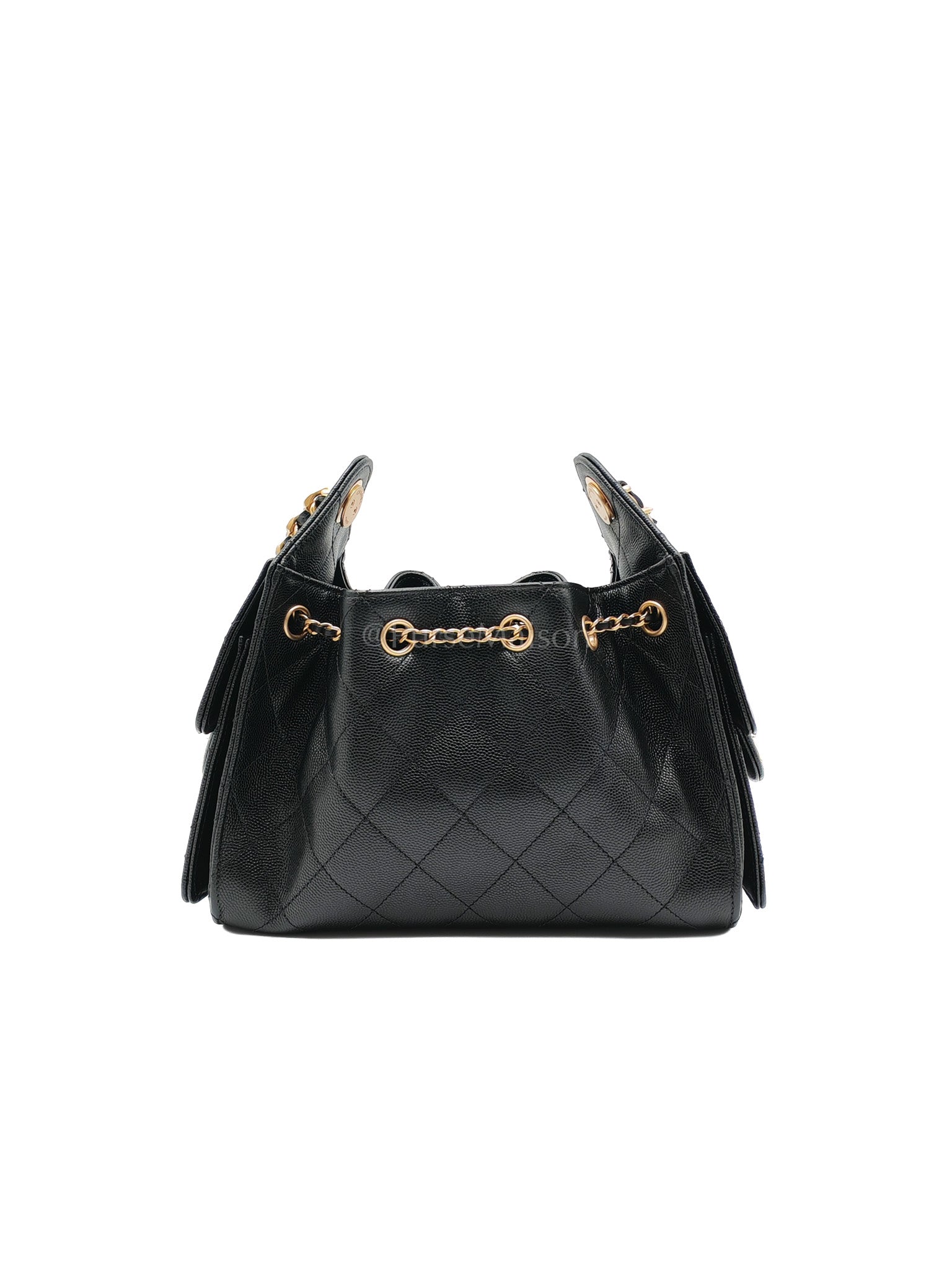 25 Mini Black Caviar Leather in Aged Gold Hardware Microchip(UL****32) | Purse Maison Luxury Bags Shop