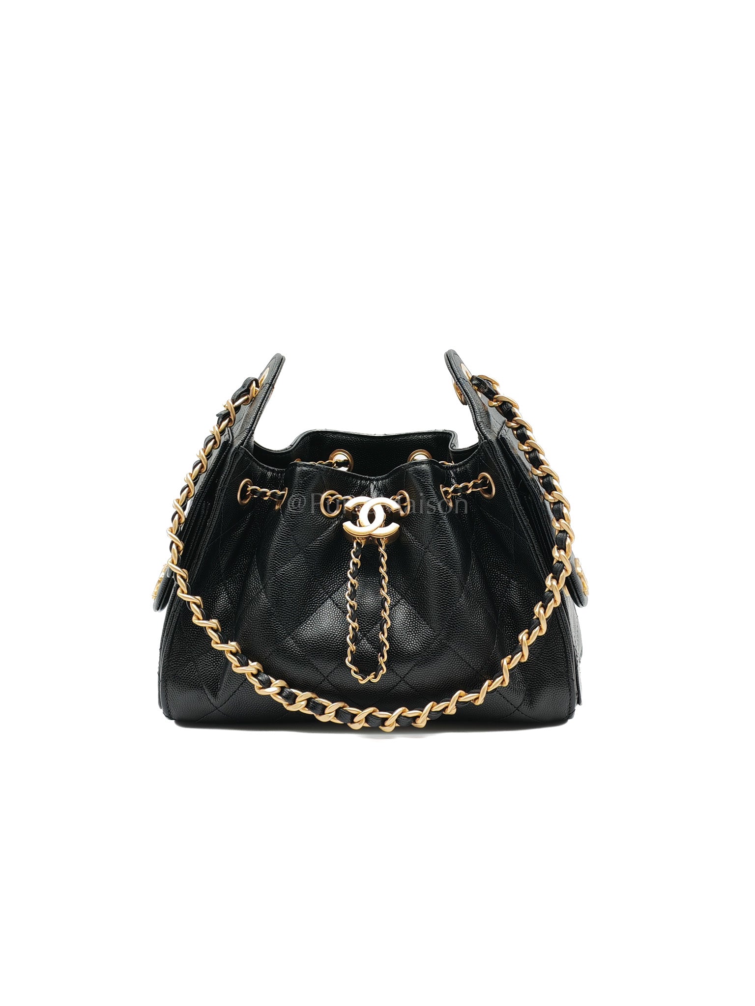 25 Mini Black Caviar Leather in Aged Gold Hardware Microchip(UL****32) | Purse Maison Luxury Bags Shop