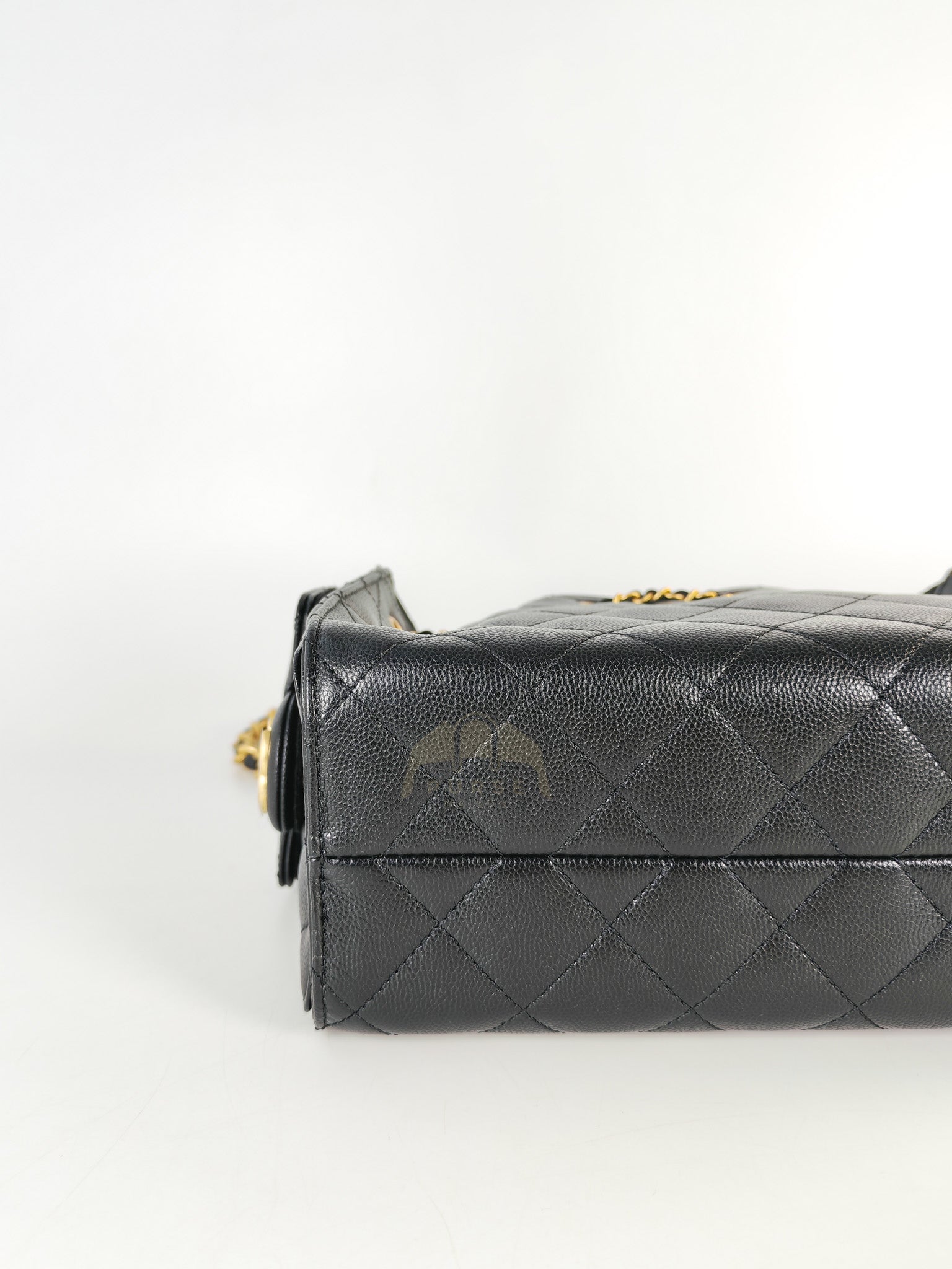25 Mini in Black Caviar Leather Aged Gold Hardware (Microchip) | Purse Maison Luxury Bags Shop