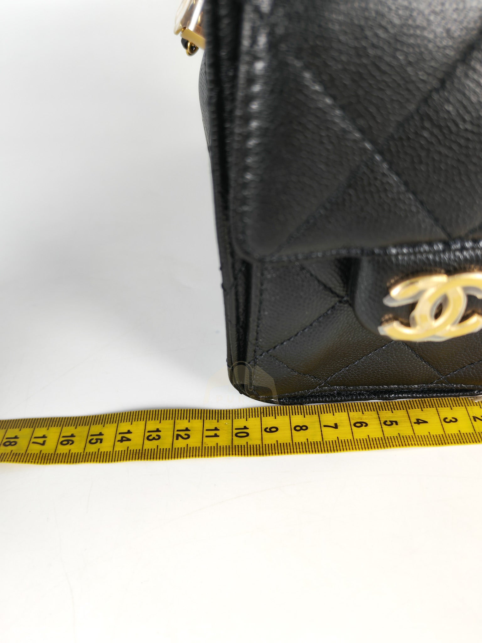 25 Mini in Black Caviar Leather Aged Gold Hardware (Microchip) | Purse Maison Luxury Bags Shop