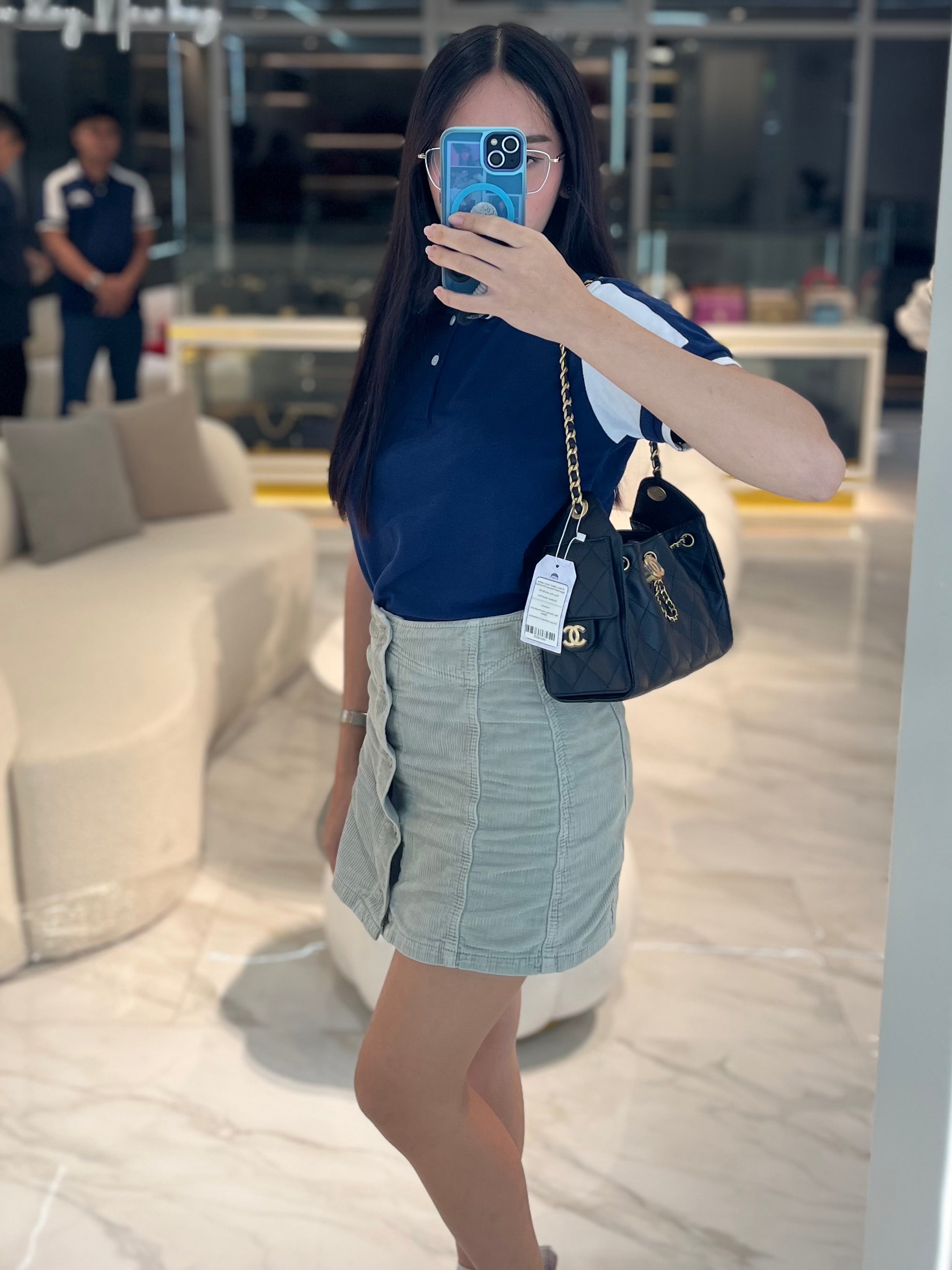 25 Mini in Black Caviar Leather Aged Gold Hardware (Microchip) | Purse Maison Luxury Bags Shop