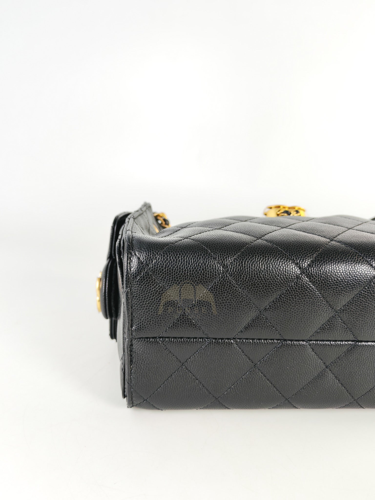 25 Mini in Black Caviar Leather Aged Gold Hardware (Microchip) | Purse Maison Luxury Bags Shop