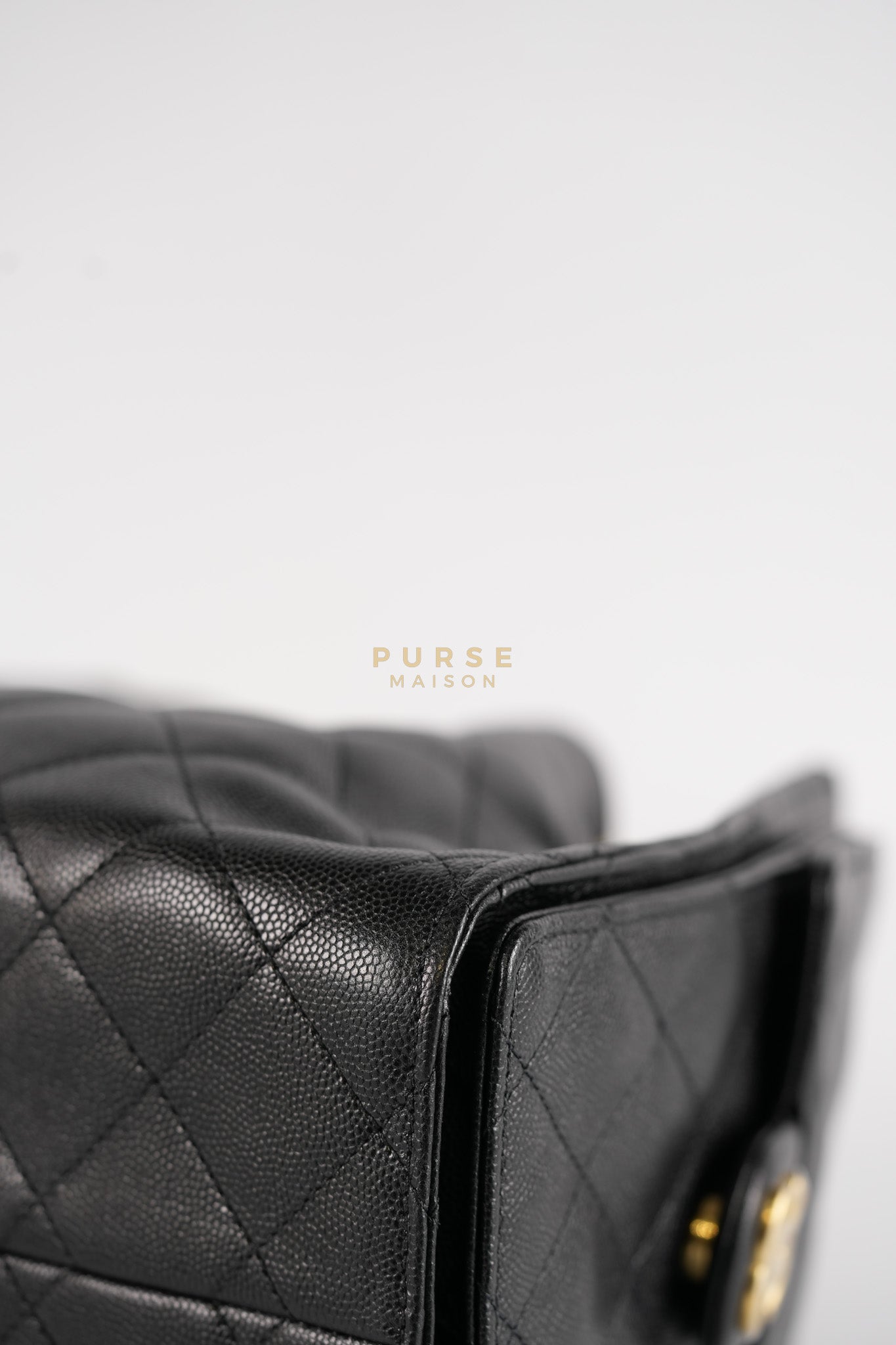 25 Small Hobo Tote Bag in Black Caviar Leather & Aged Gold Hardware Microchip (UA****03) | Purse Maison Luxury Bags Shop