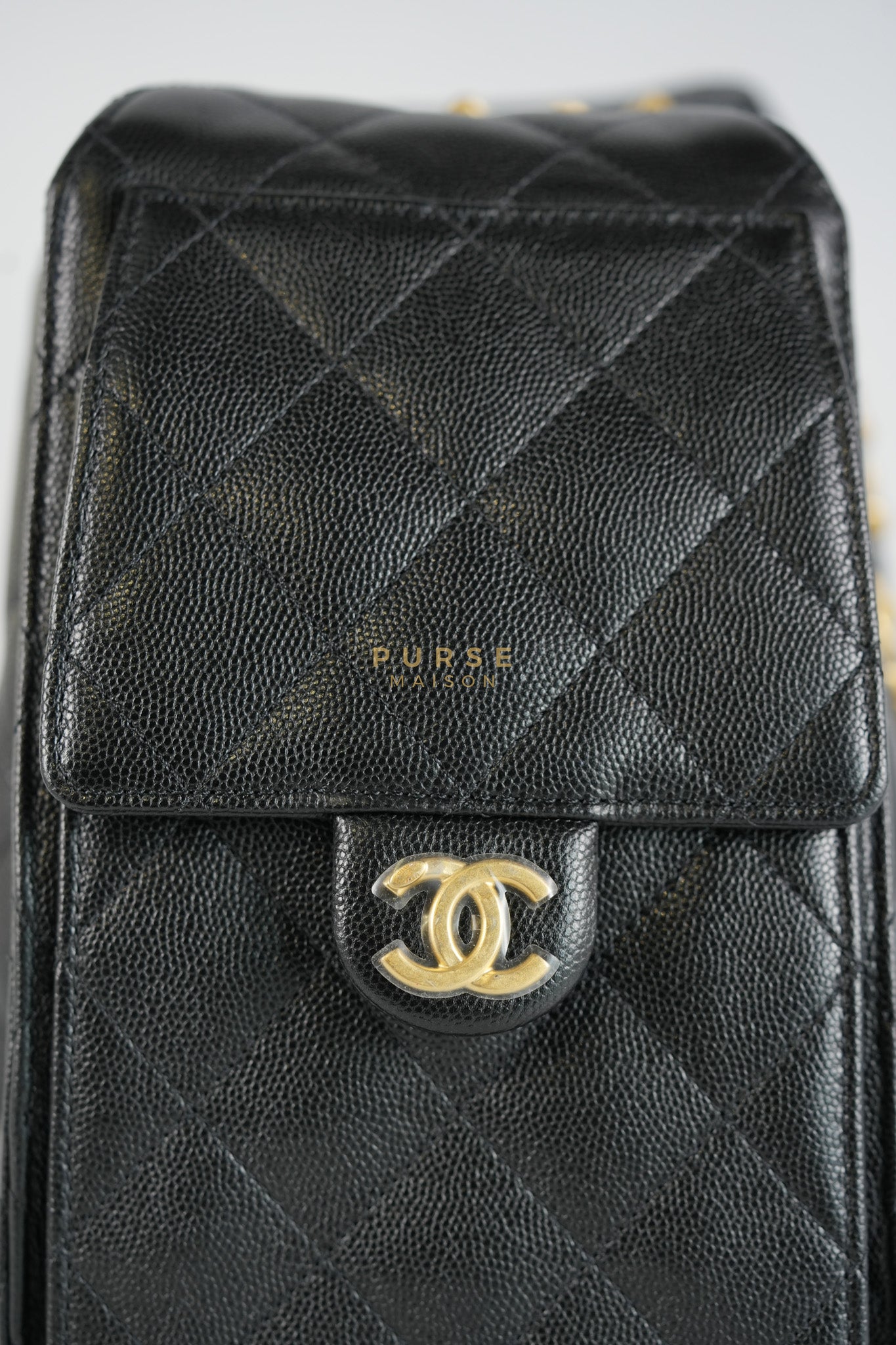 25 Small Hobo Tote Bag in Black Caviar Leather & Aged Gold Hardware Microchip (UA****03) | Purse Maison Luxury Bags Shop