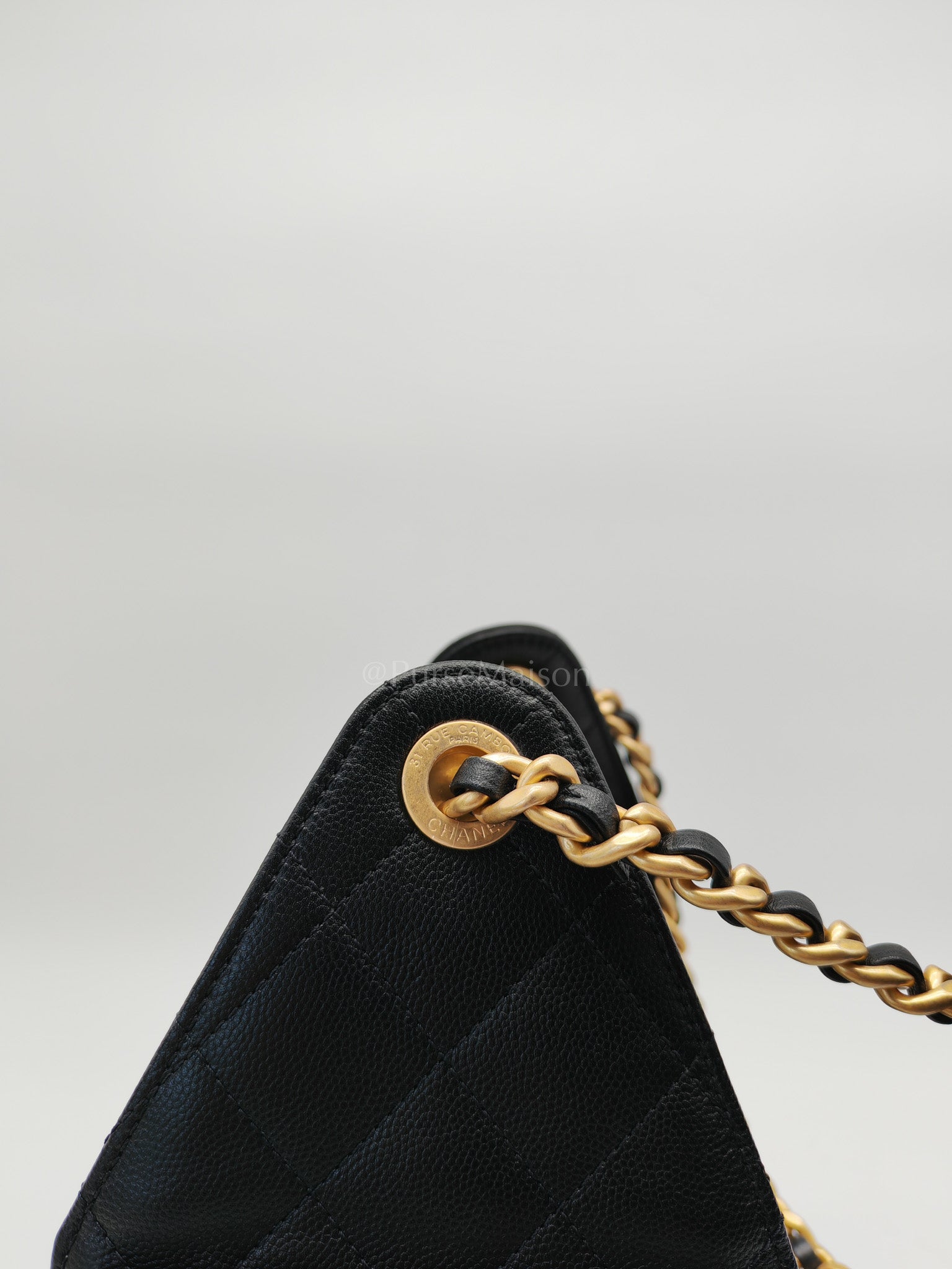 25 Small in Black Caviar Leather Aged Gold Hardware Microchip(N5****NE) | Purse Maison Luxury Bags Shop