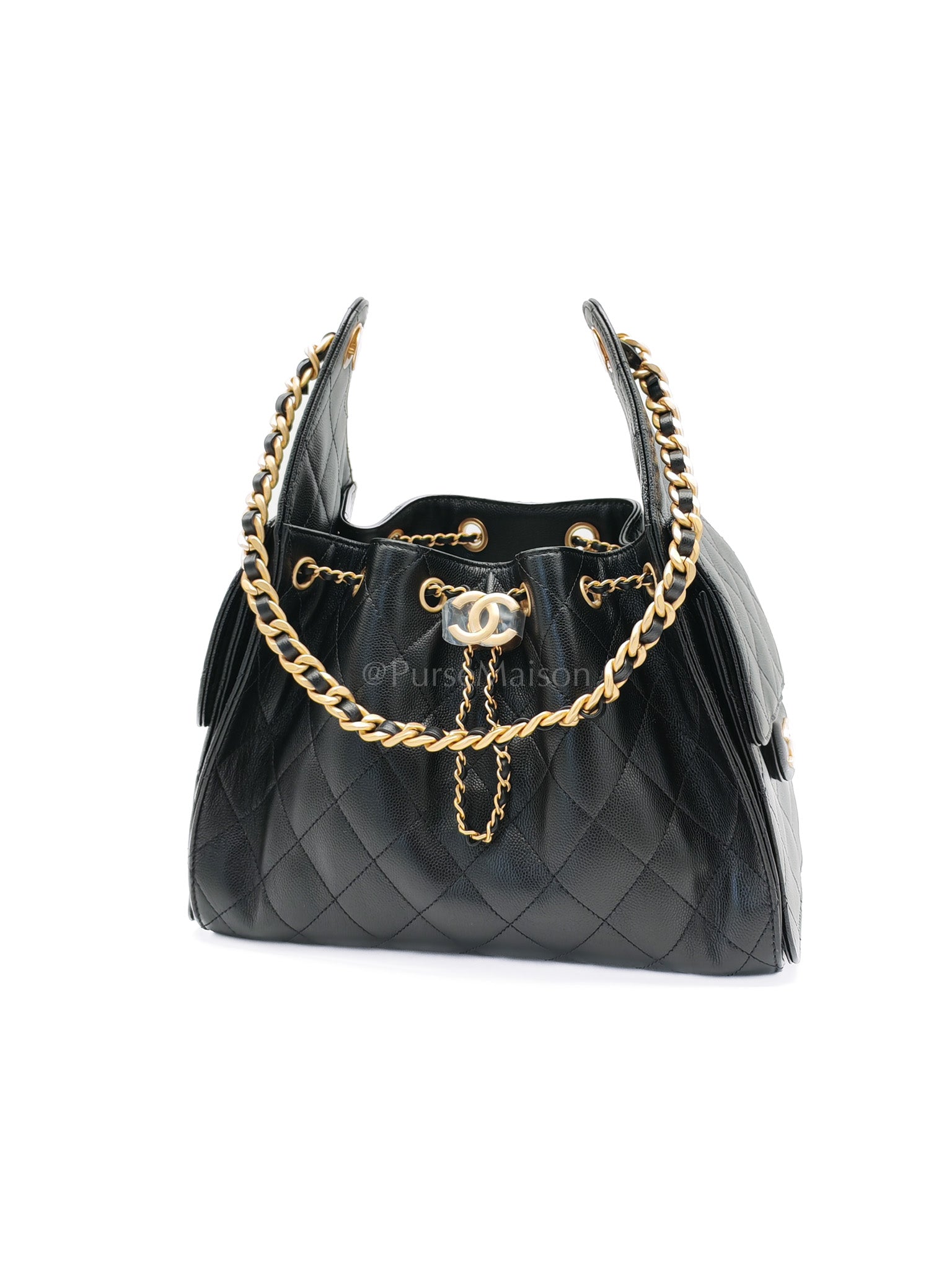 25 Small in Black Caviar Leather Aged Gold Hardware Microchip(N5****NE) | Purse Maison Luxury Bags Shop