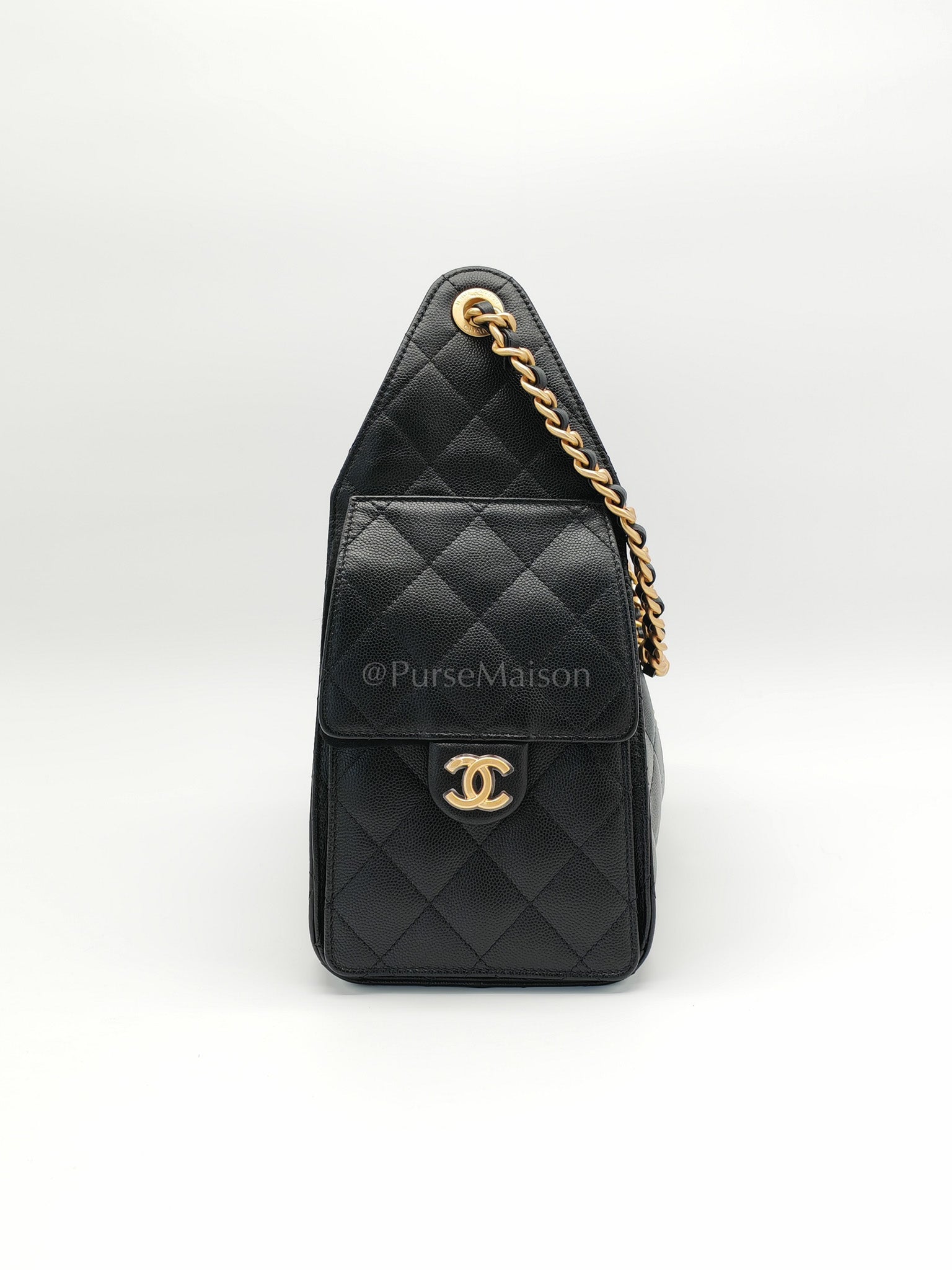 25 Small in Black Caviar Leather Aged Gold Hardware Microchip(N5****NE) | Purse Maison Luxury Bags Shop