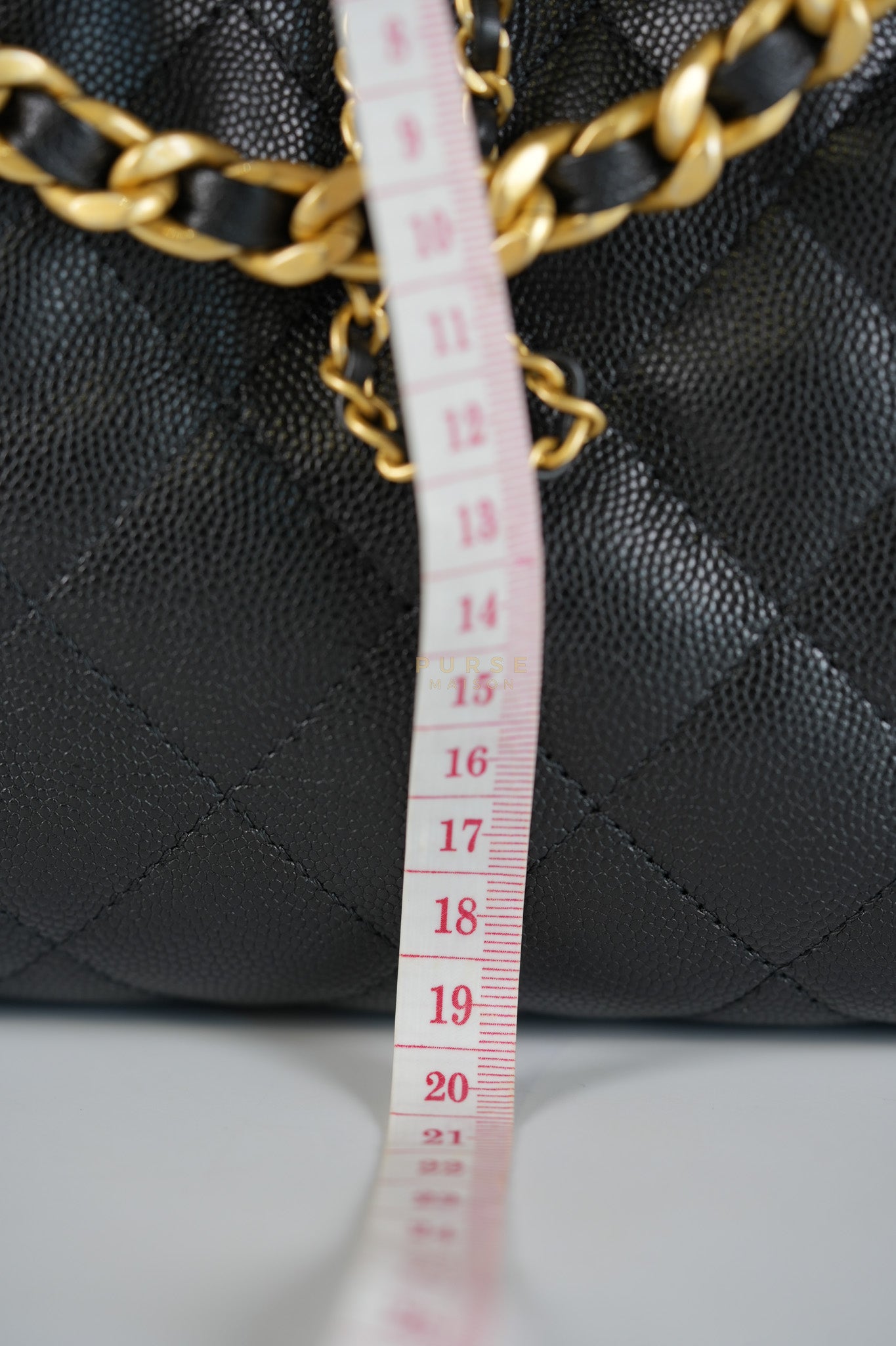 25 Small in Black Caviar Leather and Aged Gold Hardwar (Microchip) | Purse Maison Luxury Bags Shop