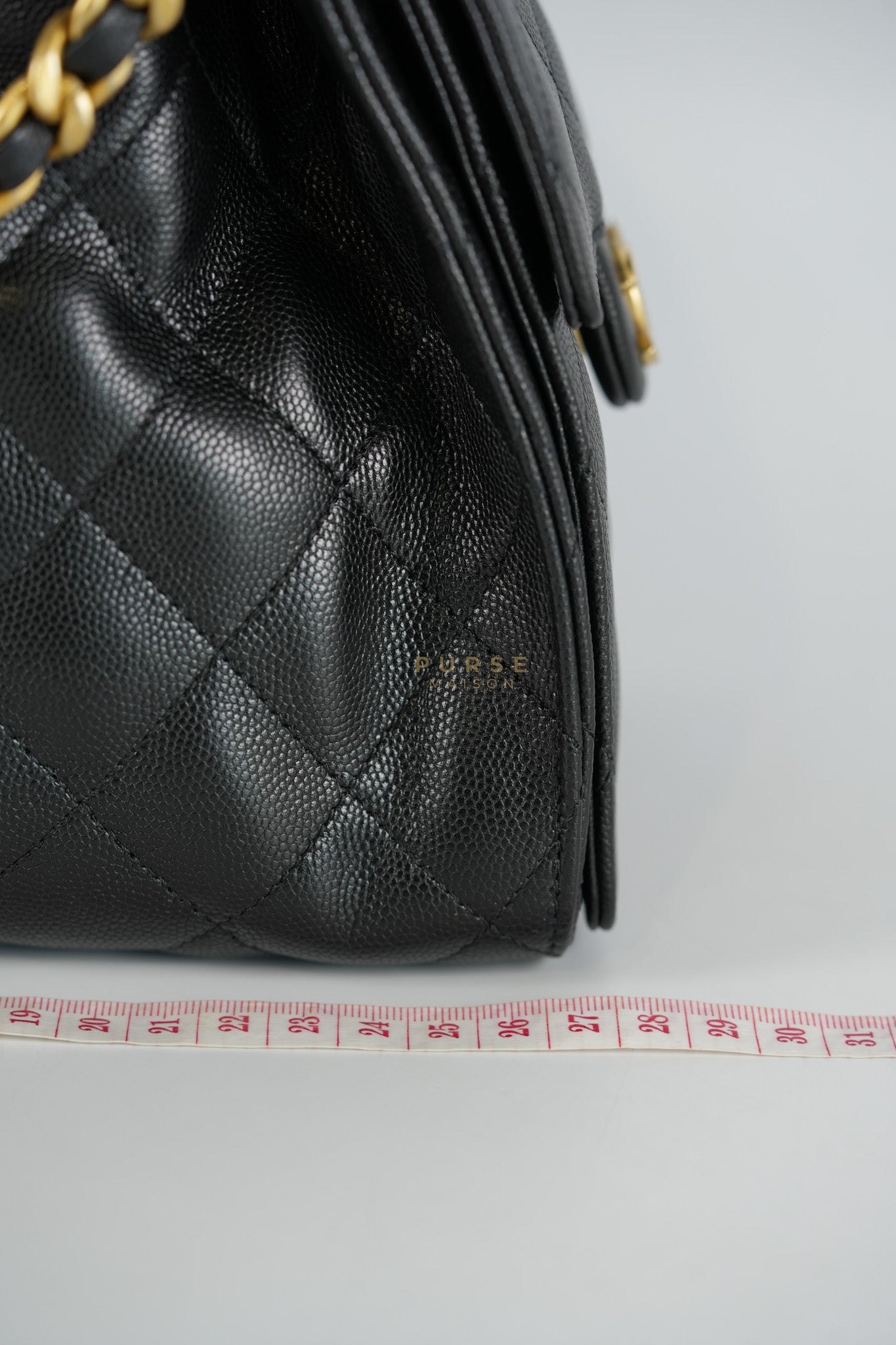25 Small in Black Caviar Leather and Aged Gold Hardwar (Microchip) | Purse Maison Luxury Bags Shop