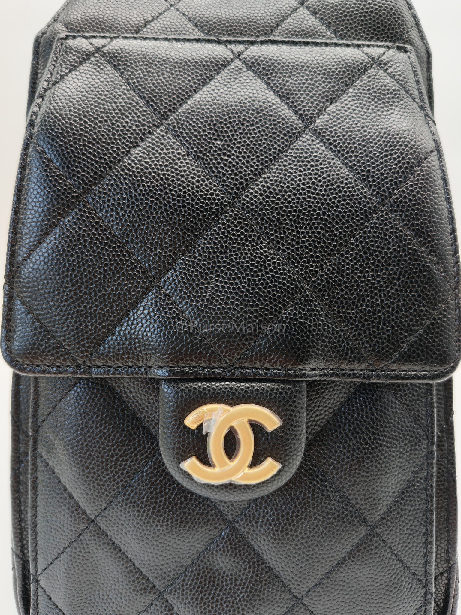 25 Small in Black Caviar Leather and Aged Gold Hardware (Microchip) | Purse Maison Luxury Bags Shop