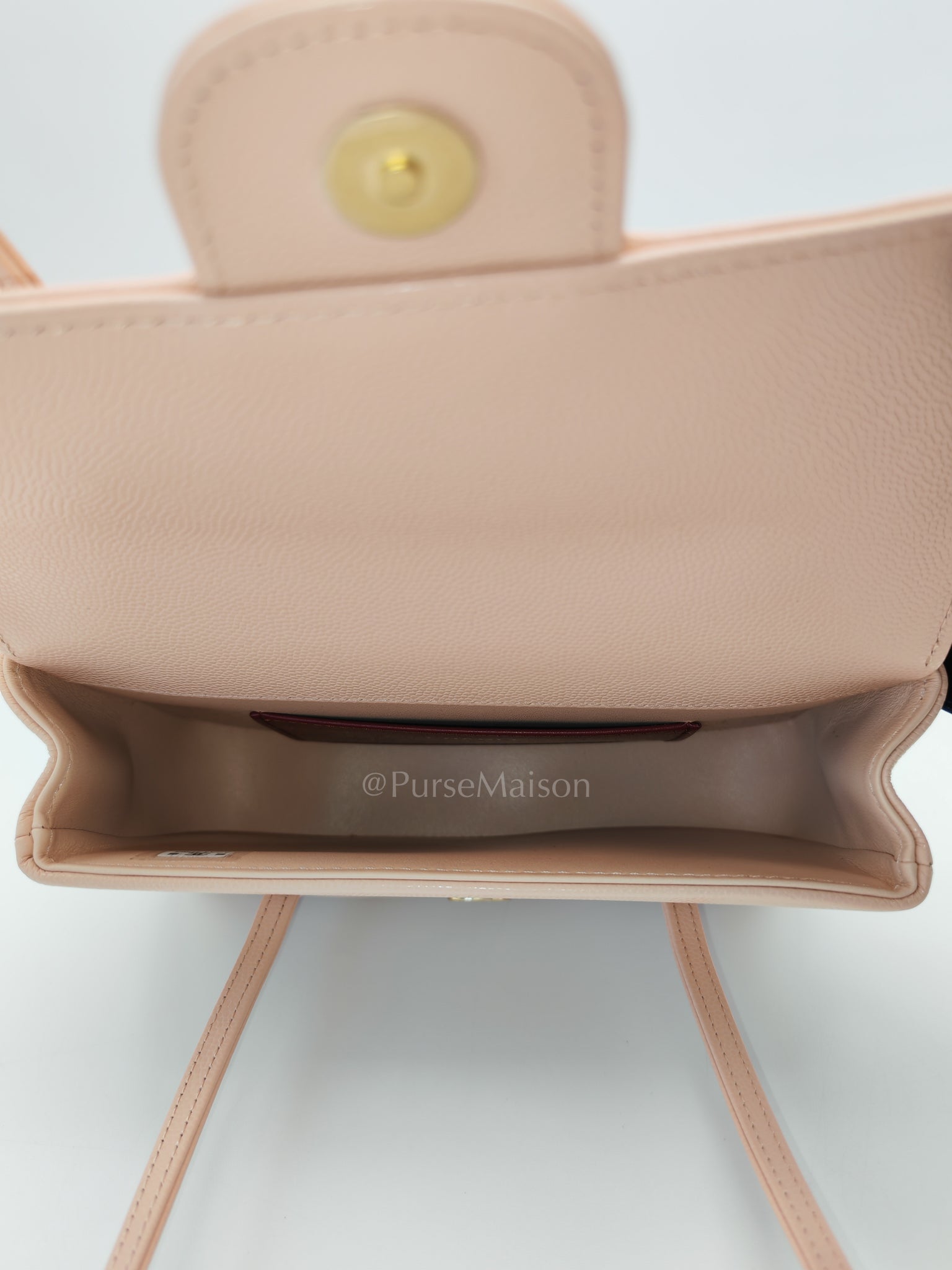 26 Mini Preppy Coco in Light Pink Soft Caviar Leather in Light Aged Gold Hardware (Micrcohip) | Purse Maison Luxury Bags Shop