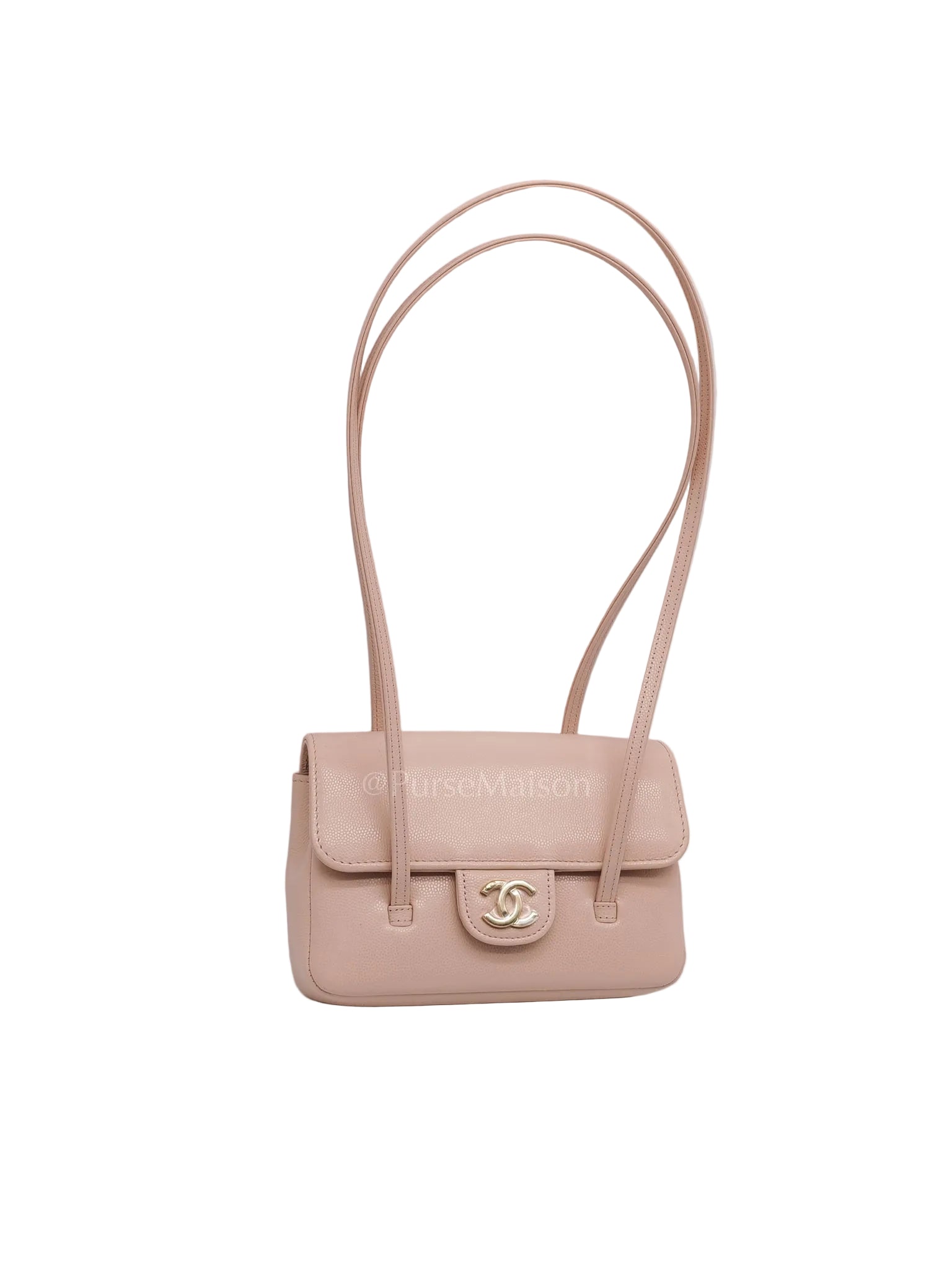 26 Mini Preppy Coco in Light Pink Soft Caviar Leather in Light Aged Gold Hardware (Micrcohip) | Purse Maison Luxury Bags Shop