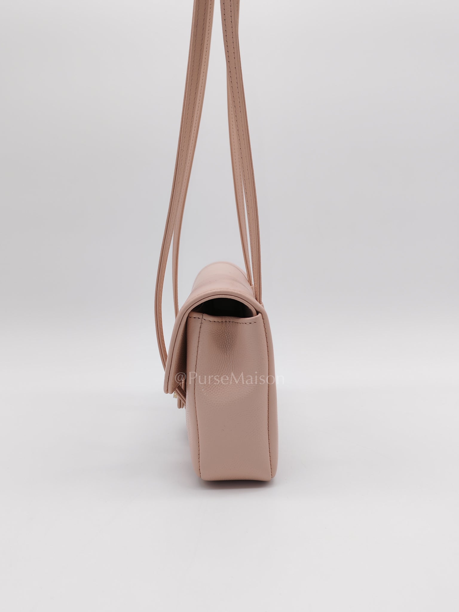 26 Mini Preppy Coco in Light Pink Soft Caviar Leather in Light Aged Gold Hardware (Micrcohip) | Purse Maison Luxury Bags Shop
