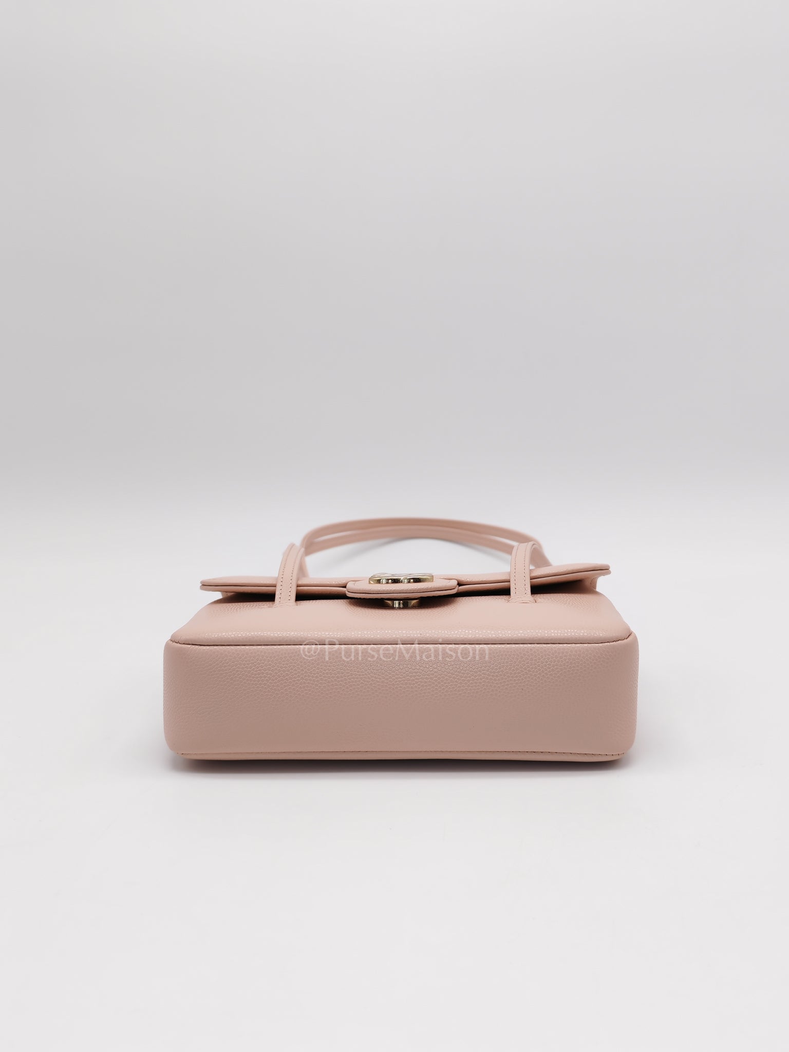 26 Mini Preppy Coco in Light Pink Soft Caviar Leather in Light Aged Gold Hardware (Micrcohip) | Purse Maison Luxury Bags Shop