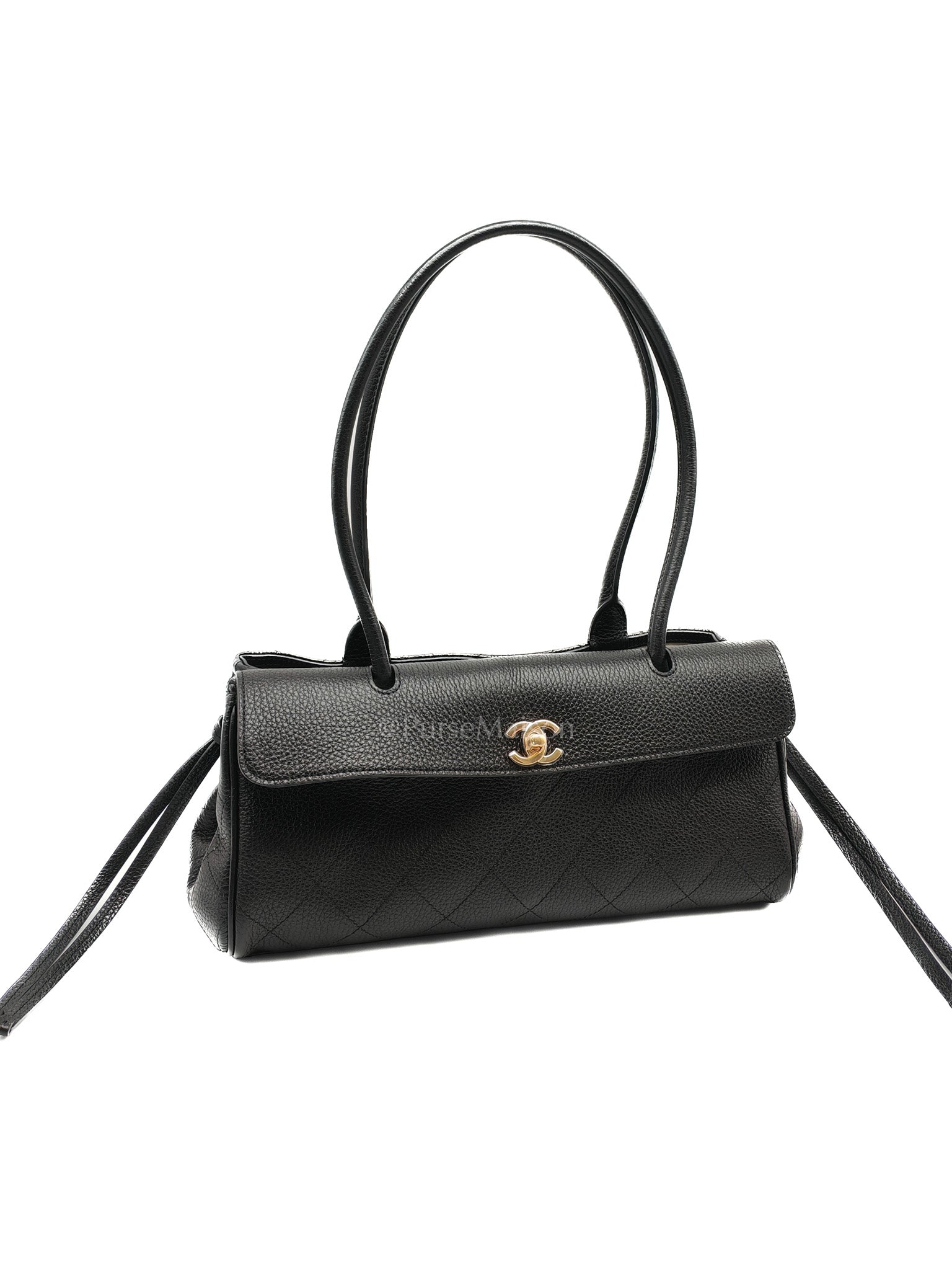 26 Matthieu Blazy Small Tote Bag in Black Grained Calfskin & Gold Hardware Microchip | Purse Maison Luxury Bags Shop
