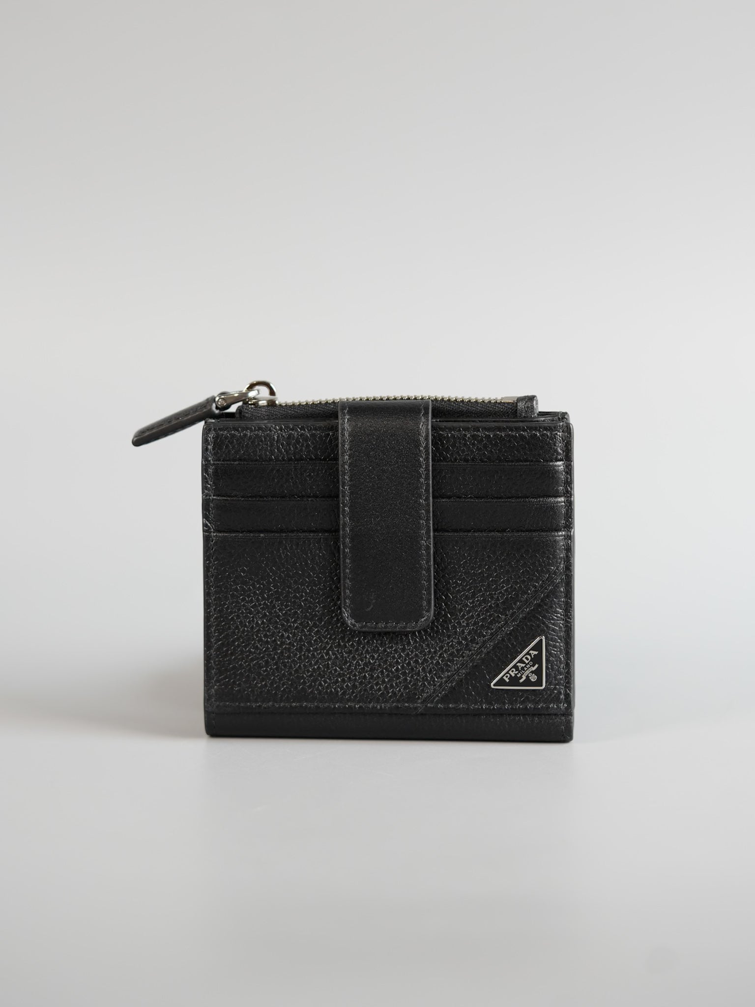 2MC066 Portacarte in Black Vitello Micro Grain Leather Wallet | Purse Maison Luxury Bags Shop