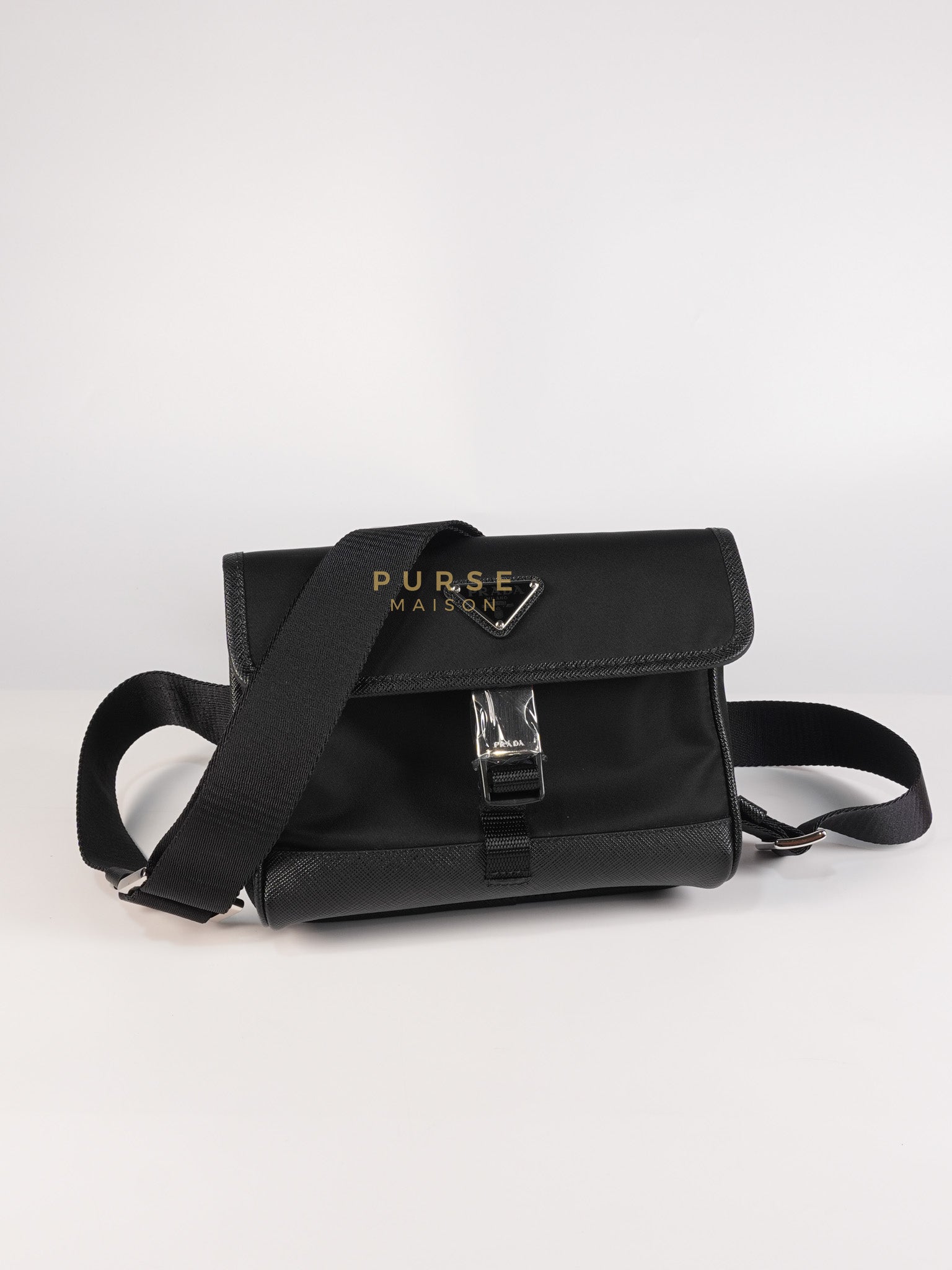 2ZH108 Mini Smartphone Case in Re-Nylon & Saffiano Leather | Purse Maison Luxury Bags Shop