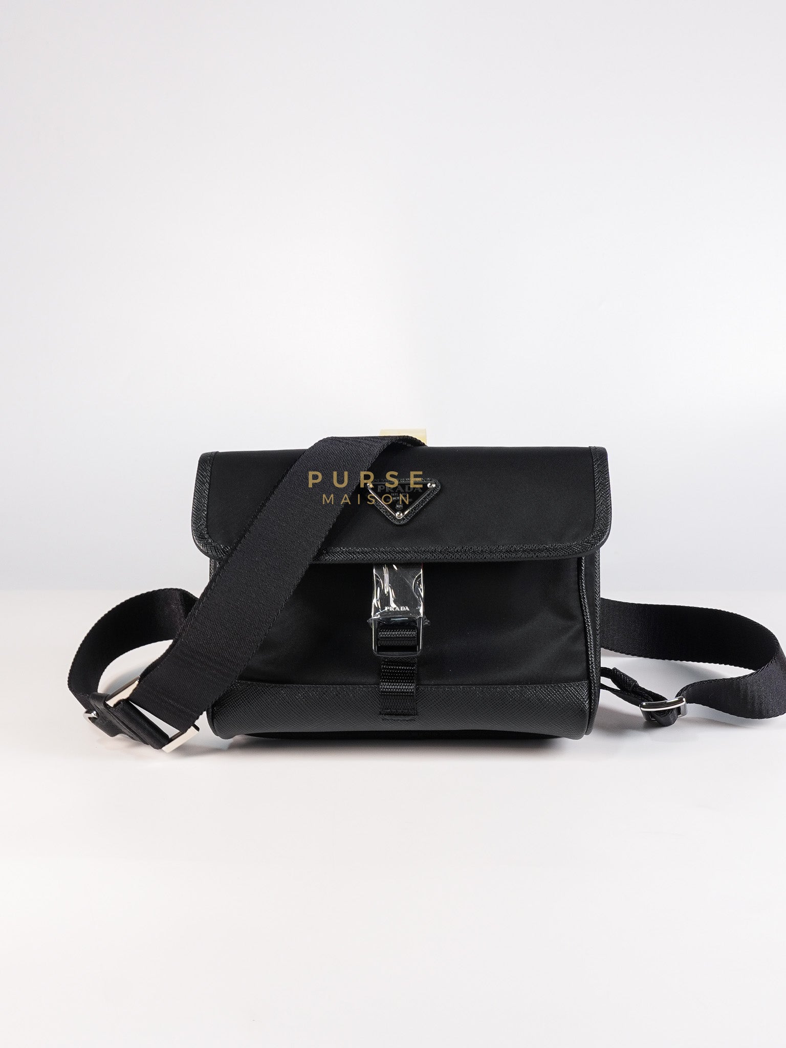 2ZH108 Mini Smartphone Case in Re-Nylon & Saffiano Leather | Purse Maison Luxury Bags Shop
