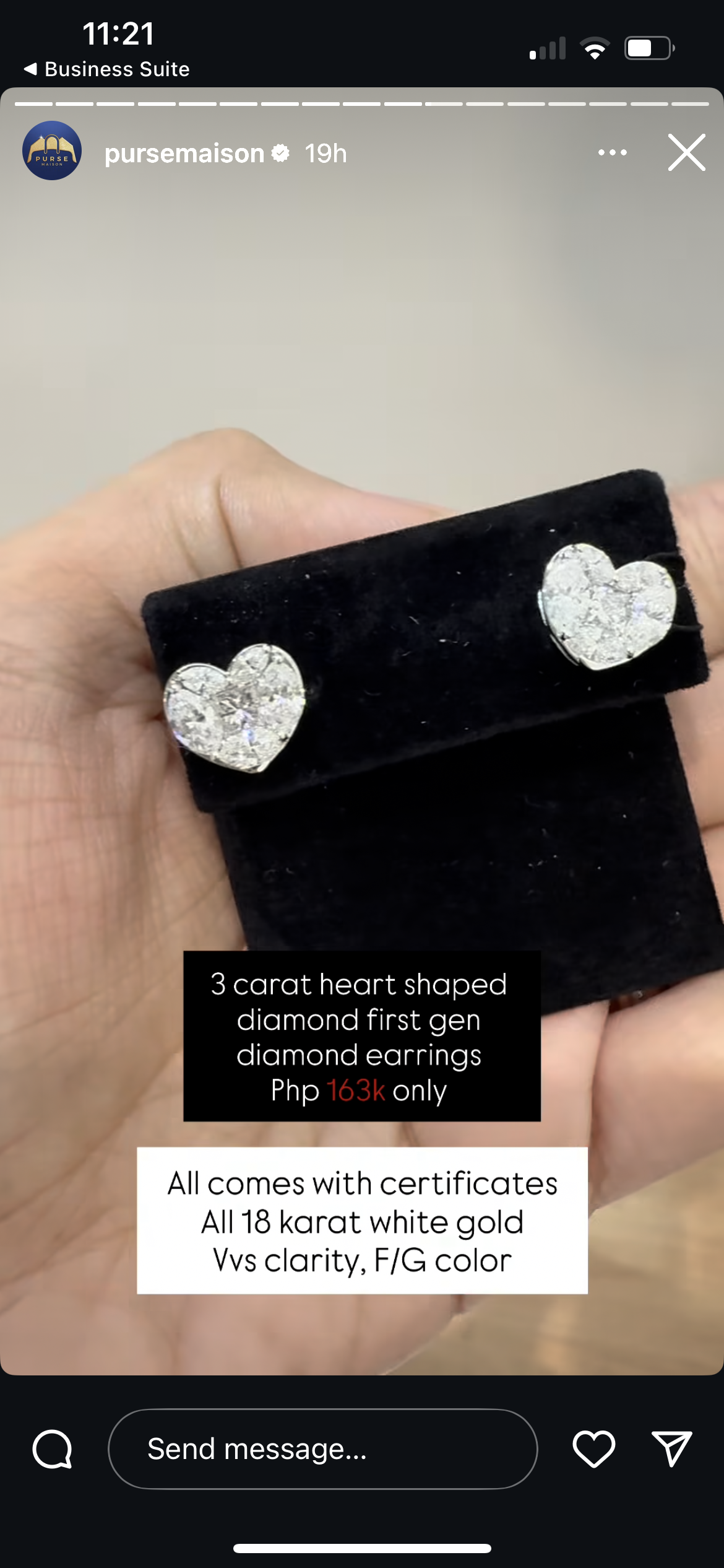 3 carat Heart Shaped | Purse Maison Luxury Bags Shop