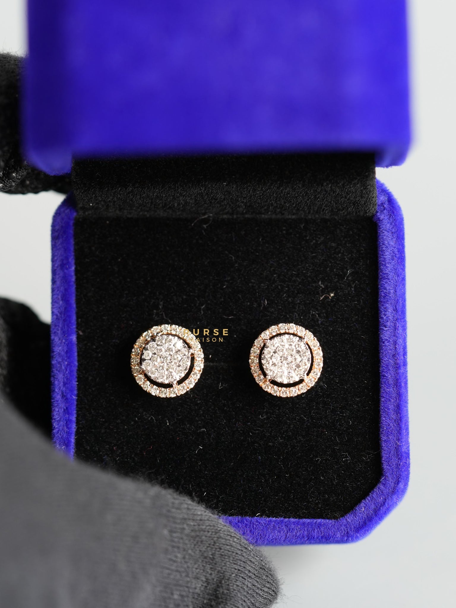 .30 CT Rose Gold Marked Natural Diamond Earrings | Purse Maison Luxury Bags Shop