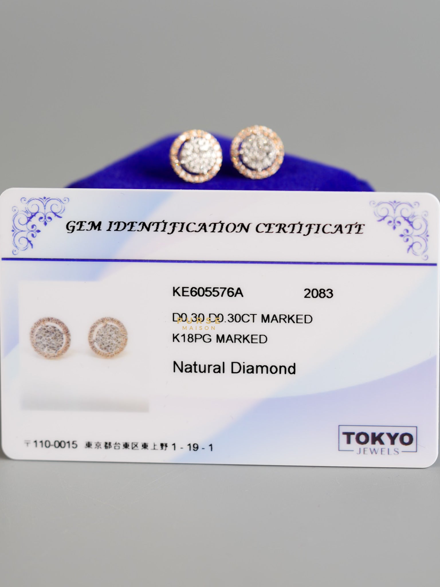 .30 CT Rose Gold Marked Natural Diamond Earrings | Purse Maison Luxury Bags Shop