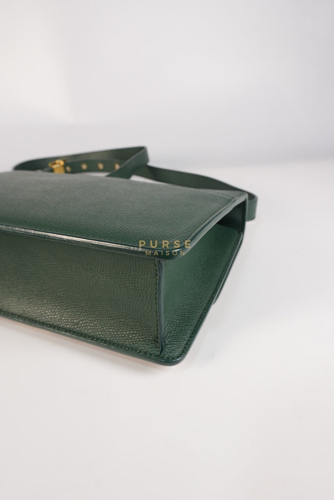 30 Montaigne in Green Grained Calfskin Leather & Gold Hardware | Purse Maison Luxury Bags Shop