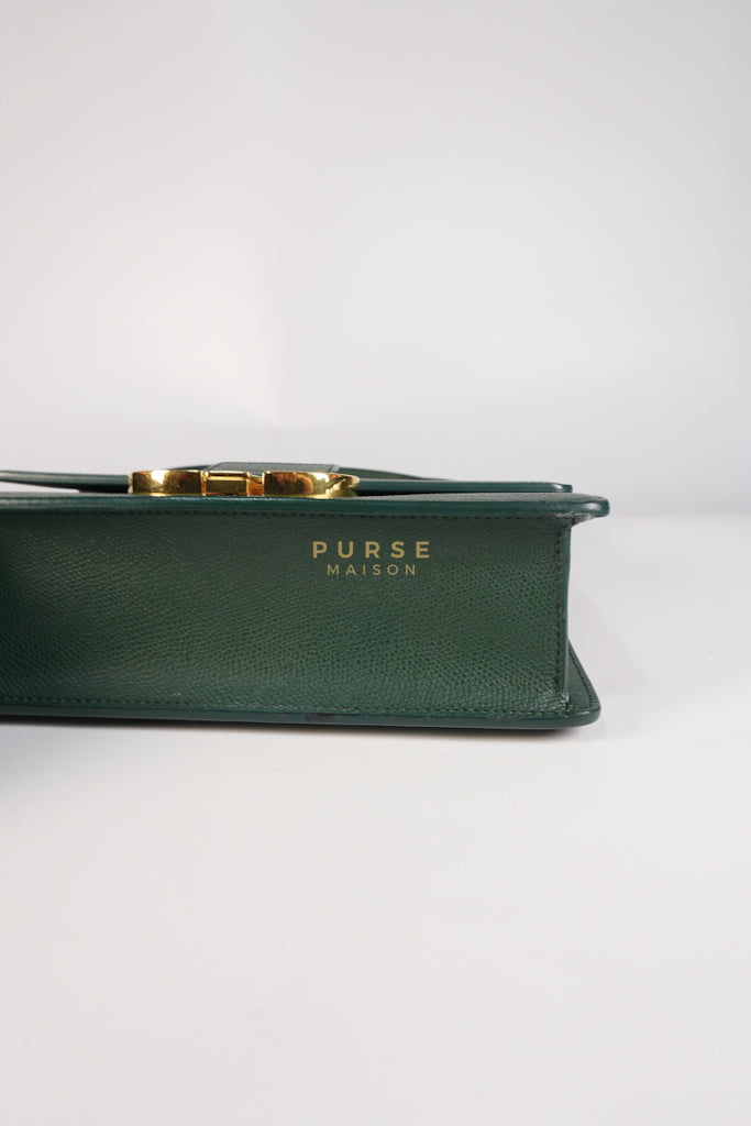 30 Montaigne in Green Grained Calfskin Leather & Gold Hardware | Purse Maison Luxury Bags Shop