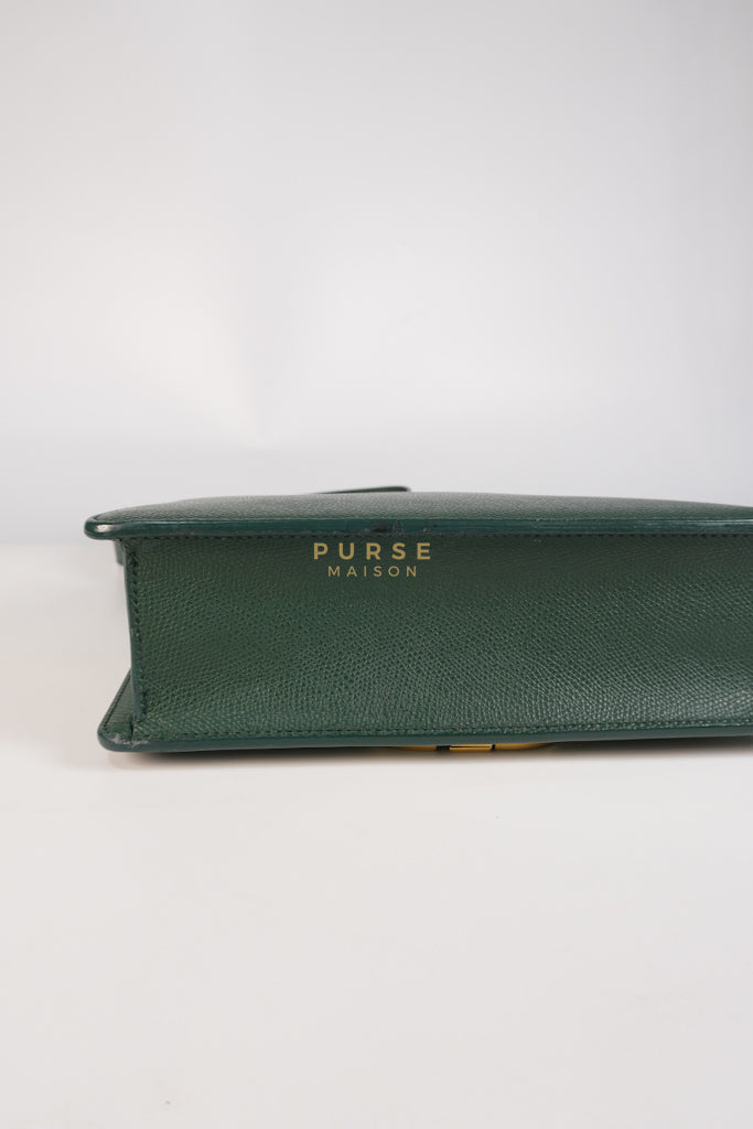 30 Montaigne in Green Grained Calfskin Leather & Gold Hardware | Purse Maison Luxury Bags Shop