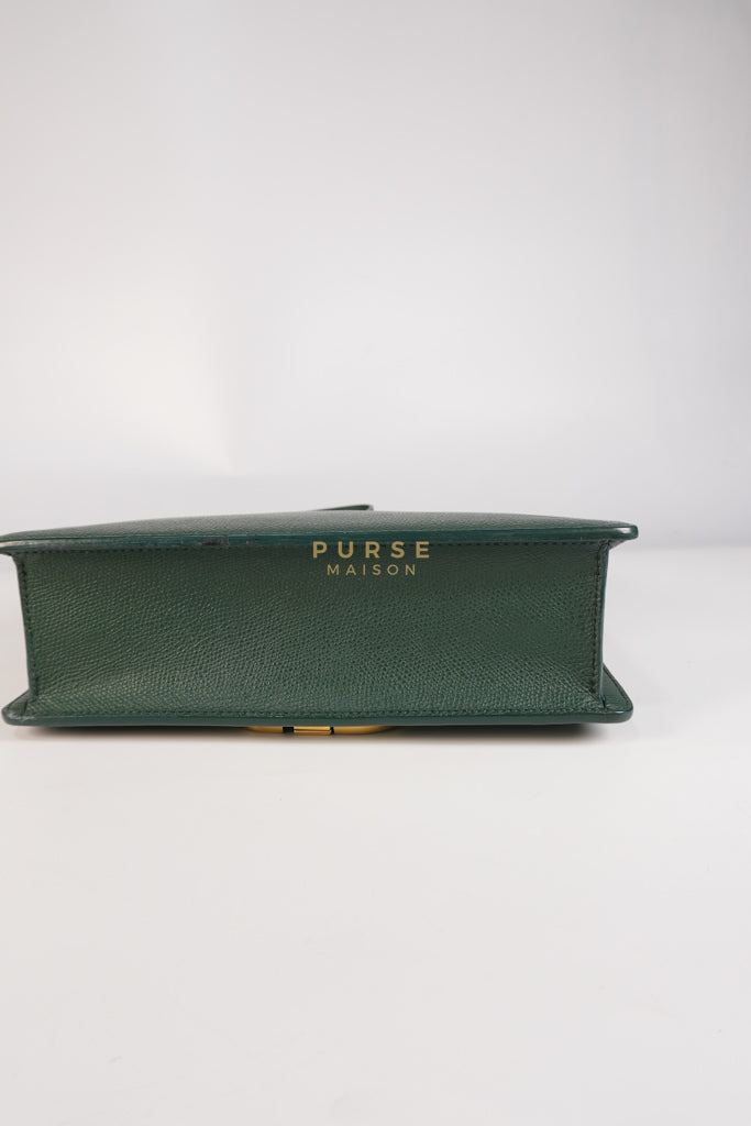 30 Montaigne in Green Grained Calfskin Leather & Gold Hardware | Purse Maison Luxury Bags Shop
