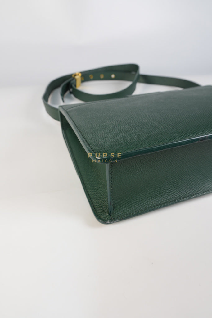 30 Montaigne in Green Grained Calfskin Leather & Gold Hardware | Purse Maison Luxury Bags Shop