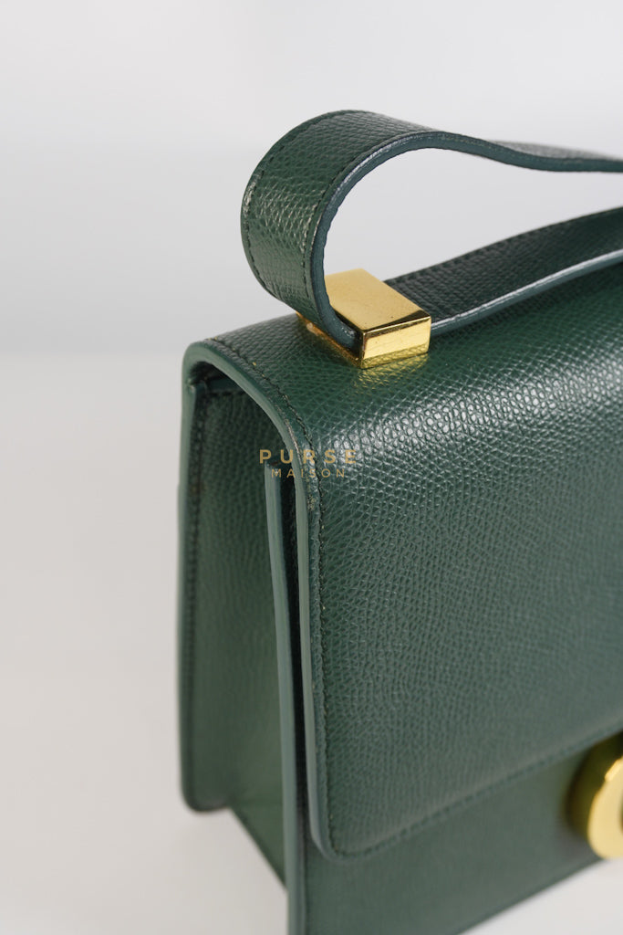 30 Montaigne in Green Grained Calfskin Leather & Gold Hardware | Purse Maison Luxury Bags Shop