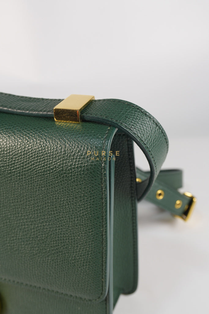 30 Montaigne in Green Grained Calfskin Leather & Gold Hardware | Purse Maison Luxury Bags Shop
